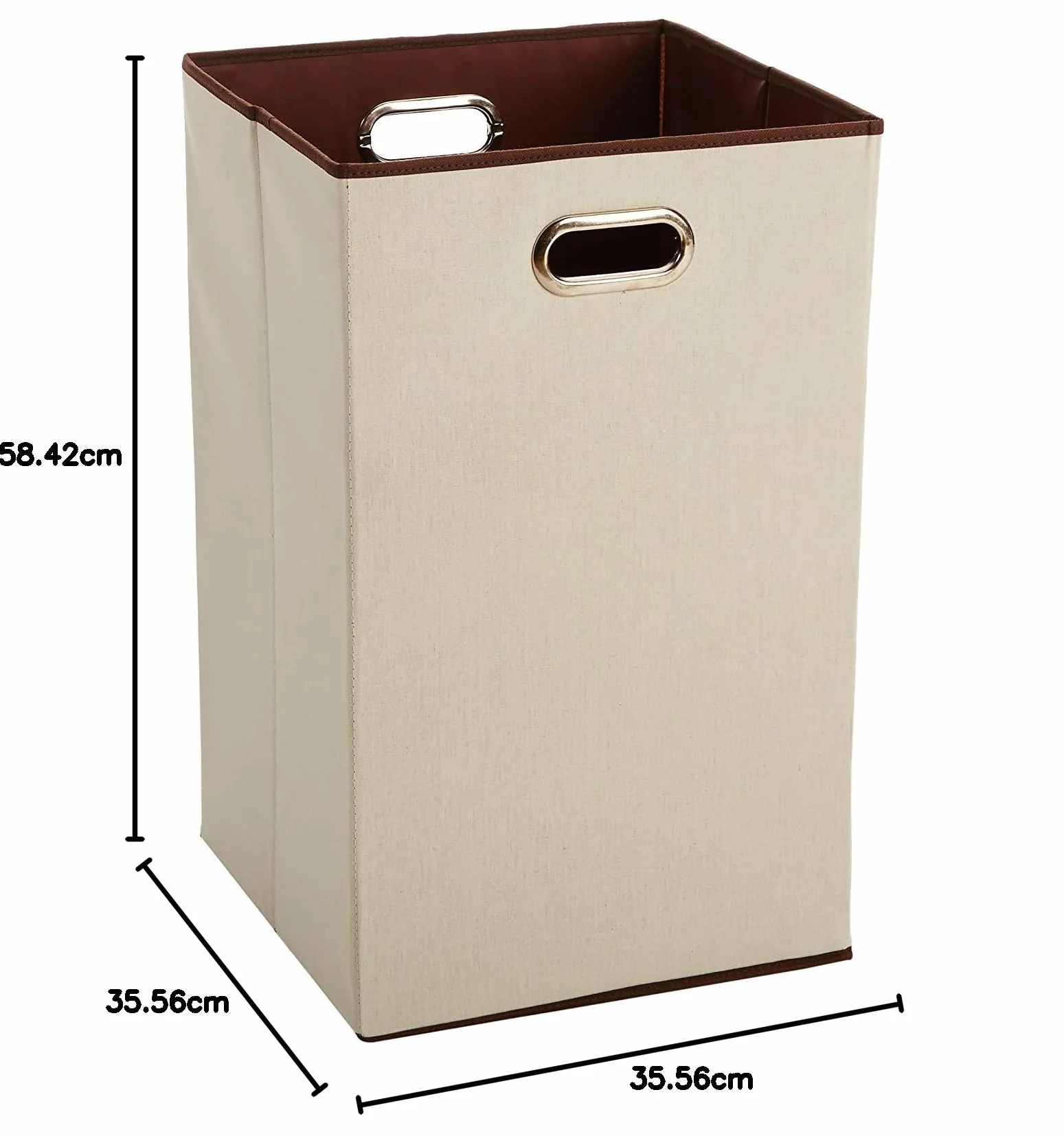 Amazon Basics Rettangolare Cesto portabiancheria pieghevole, Beige,Marrone
