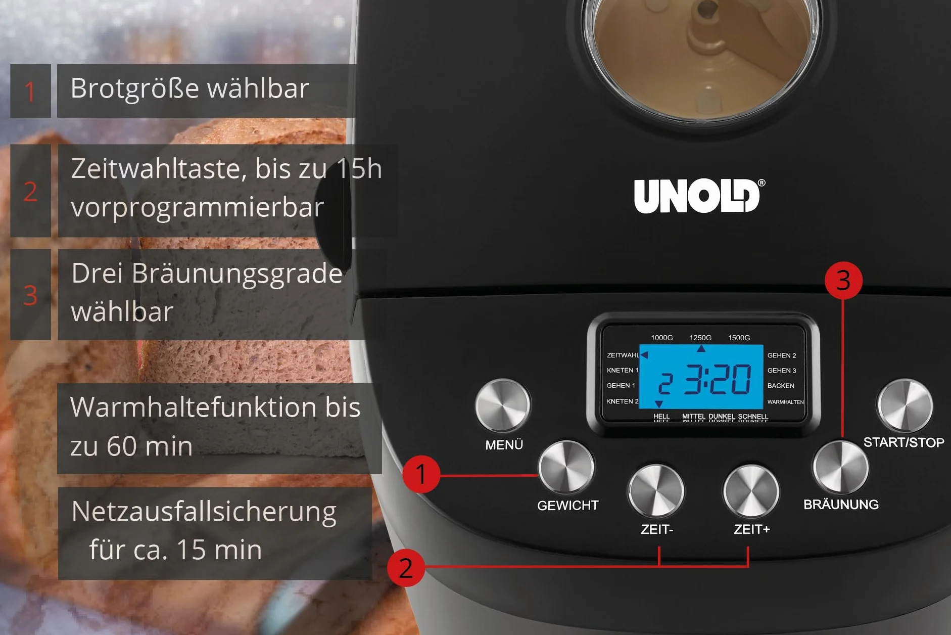 Unold Big Black Backmeister 850w Breadmaker One Size