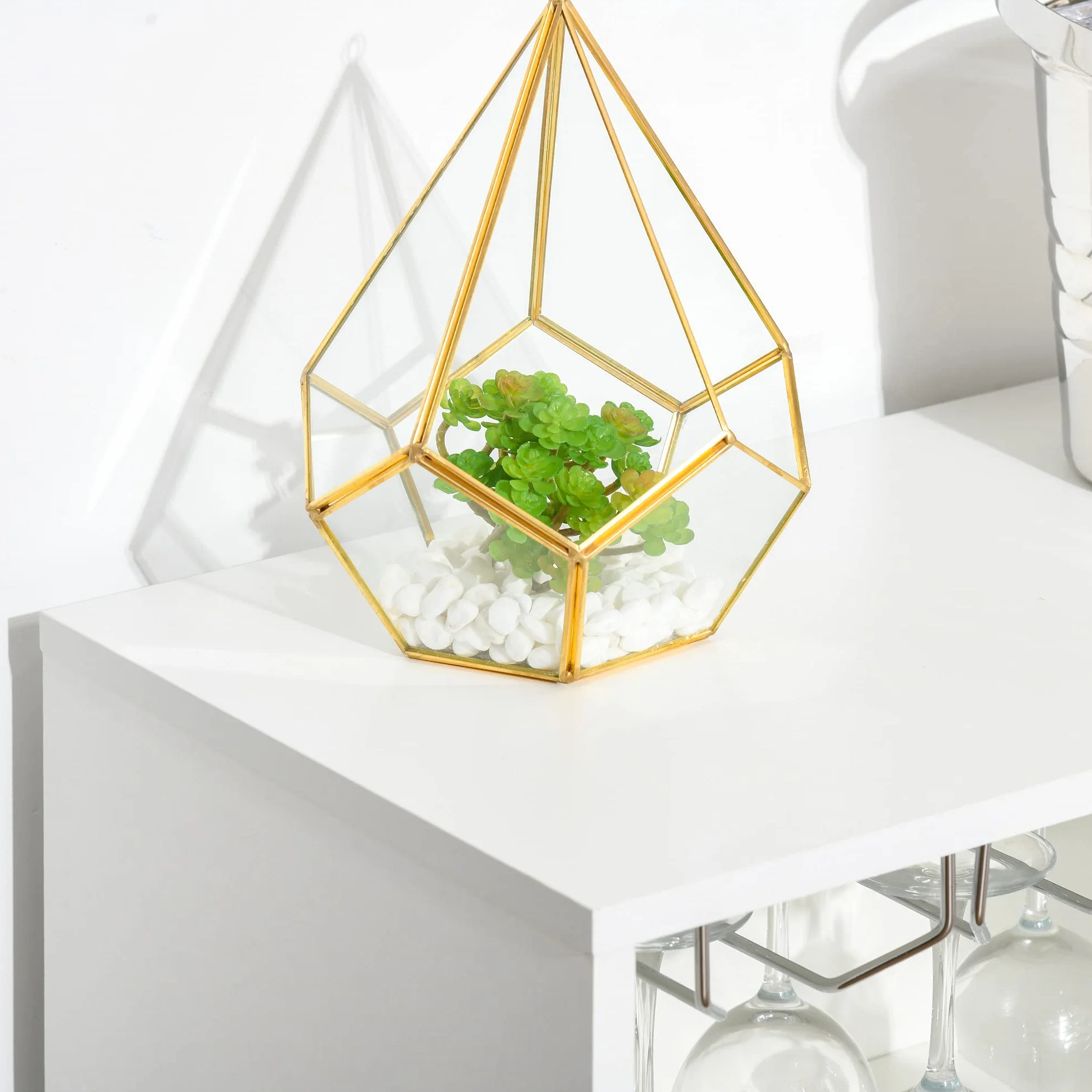 HOMCOM Mobile Portabottiglie per 20 Bottiglie, Porta Vini con Anta in Vetro, Cantinetta Portabottiglie con Porta Calici e Armadietto, 80x36x85 cm, Bianco