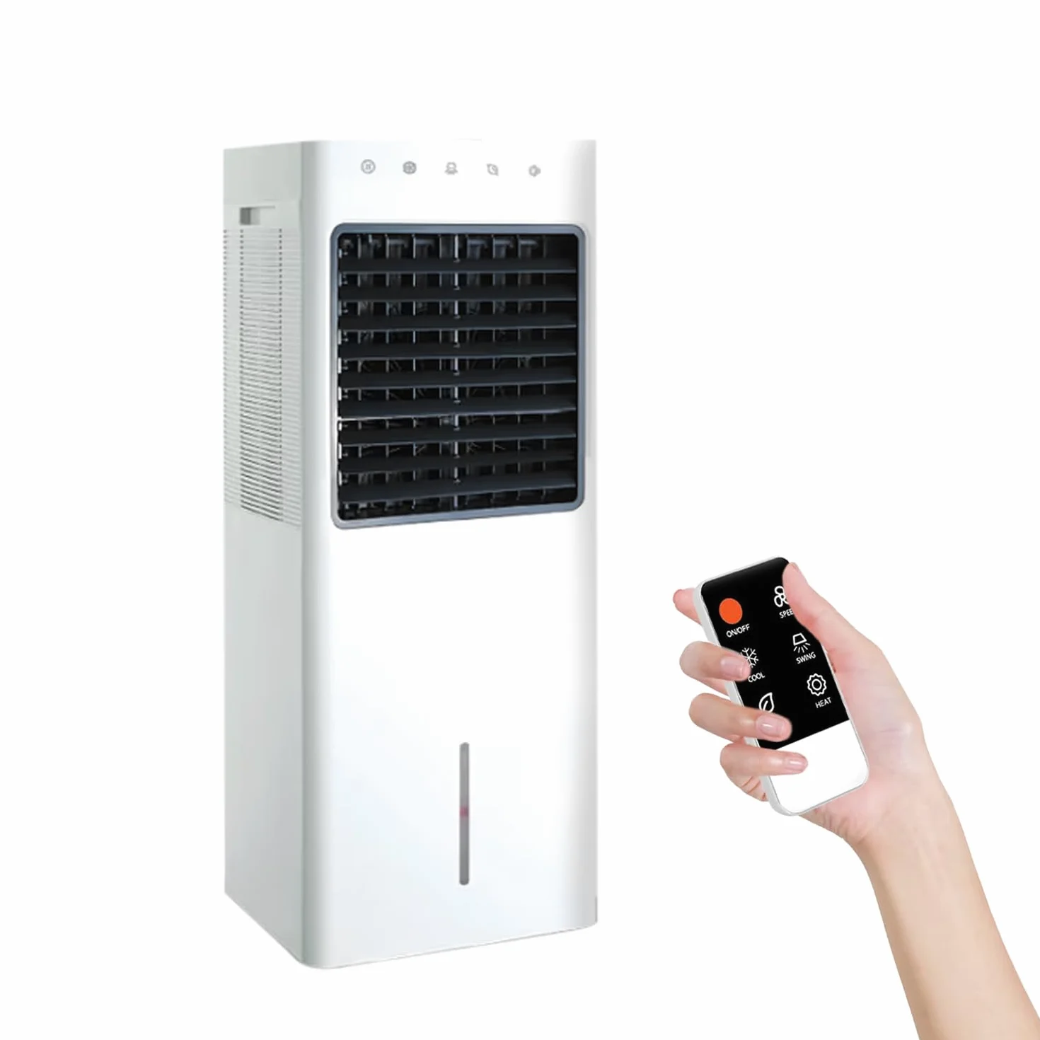 Avilia - Raffrescatore d’Aria 1100W con Tanica 8L, Funzione Freddo/Caldo e Telecomando –, Touch Control e Ionizzatore per Casa e Ufficio