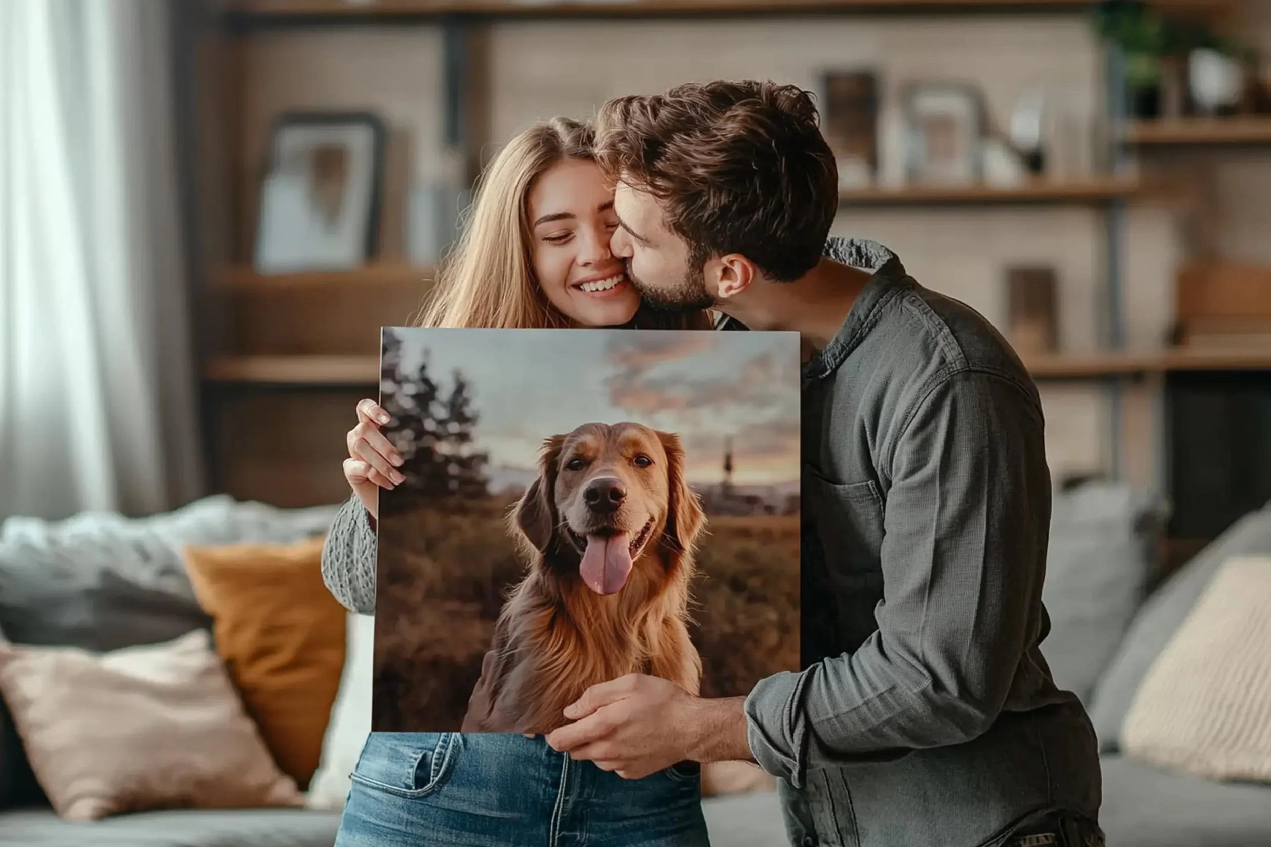 ConKrea - Quadro Personalizzato su Tela Canvas - Stampa la tua Foto su Tela in Alta Definizione con Telaio in Legno Massello - Pronto da Appendere - 50x70 cm