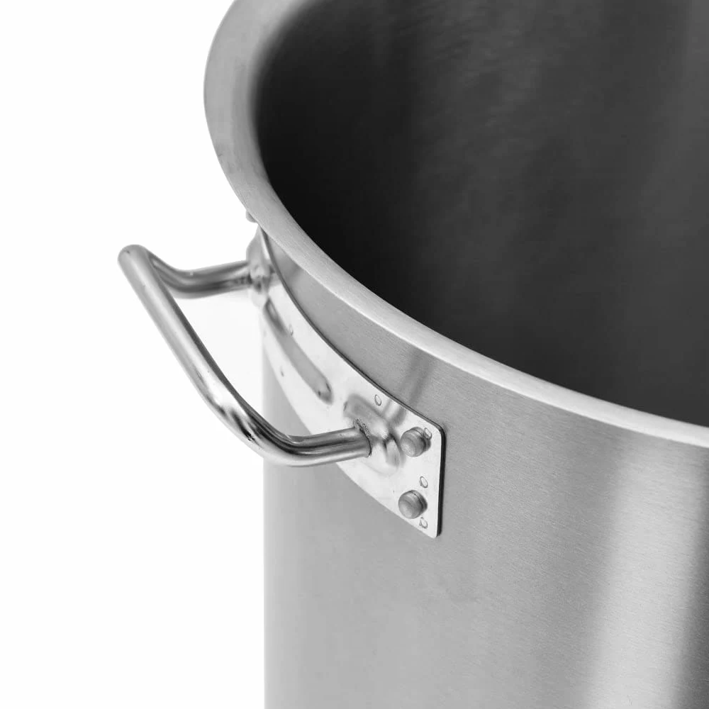 Pentola in acciaio inox, 32 l, 40 x 26 cm, con coperchio e manici, adatta per fornelli a induzione e a gas, pentola universale per cucinare, cuocere, stufare in casa e gastronomia