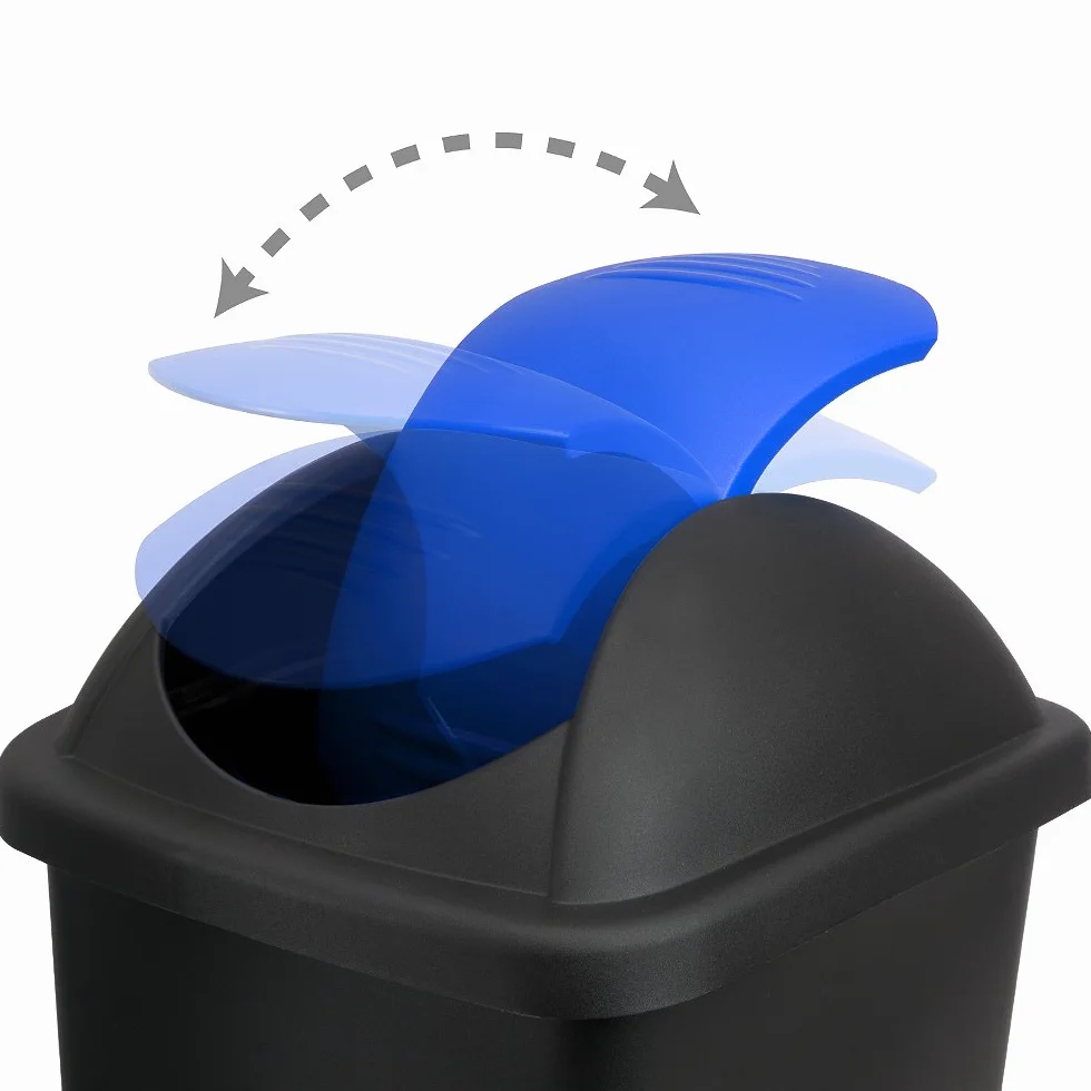 Stefanplast® .- Pattumiera con coperchio basculante, capacità 60 litri - pattumiera in plastica per spazzatura - da cucina – colore a scelta Blue
