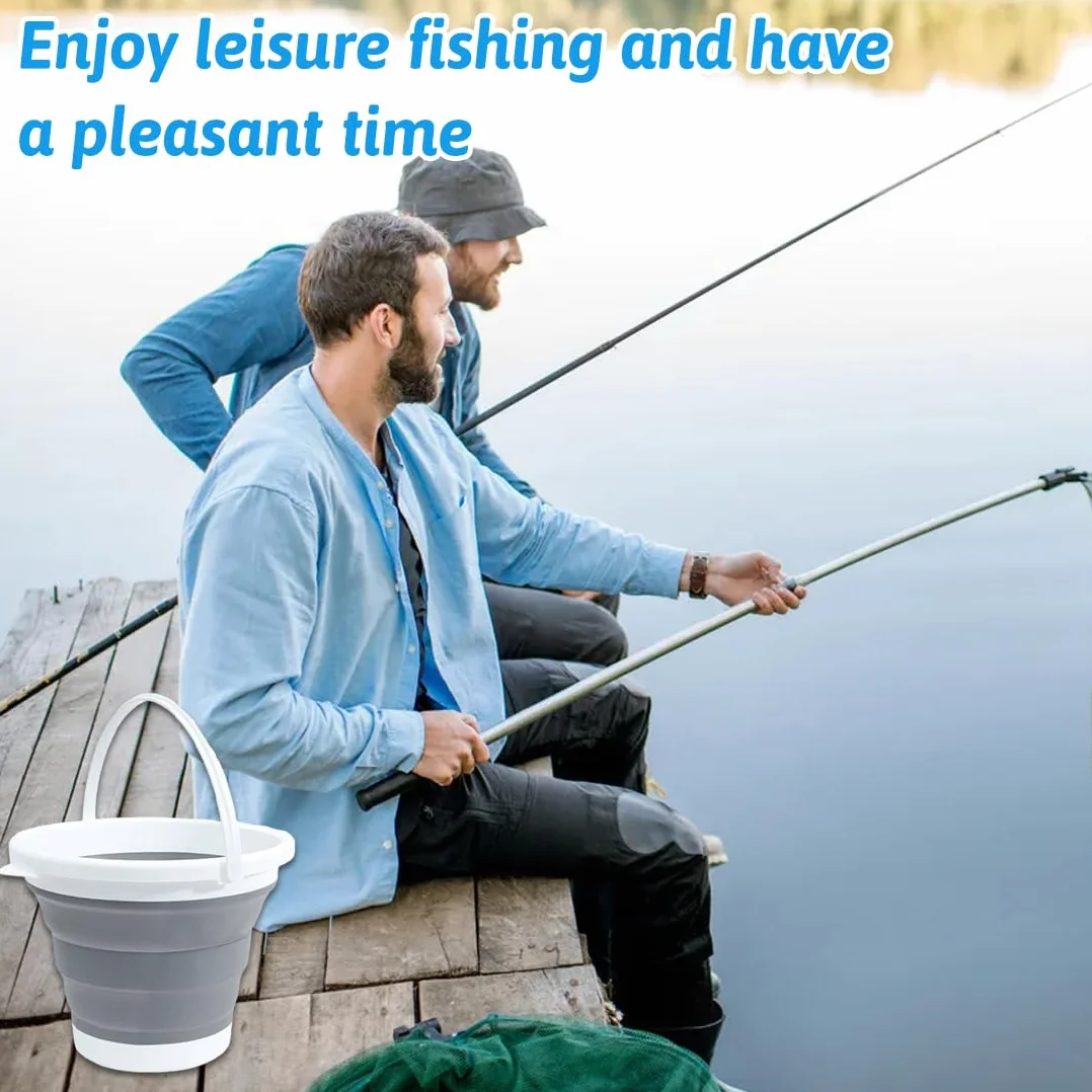 Secchio Pieghevole, Secchio per Pulizie Silicone Richiudibile Salvaspazio, da 3 L con Manici, Catino per Bucato, per Lavaggio Camping, Bacinella Portatile per Esterni, Pesca, Casa & Auto