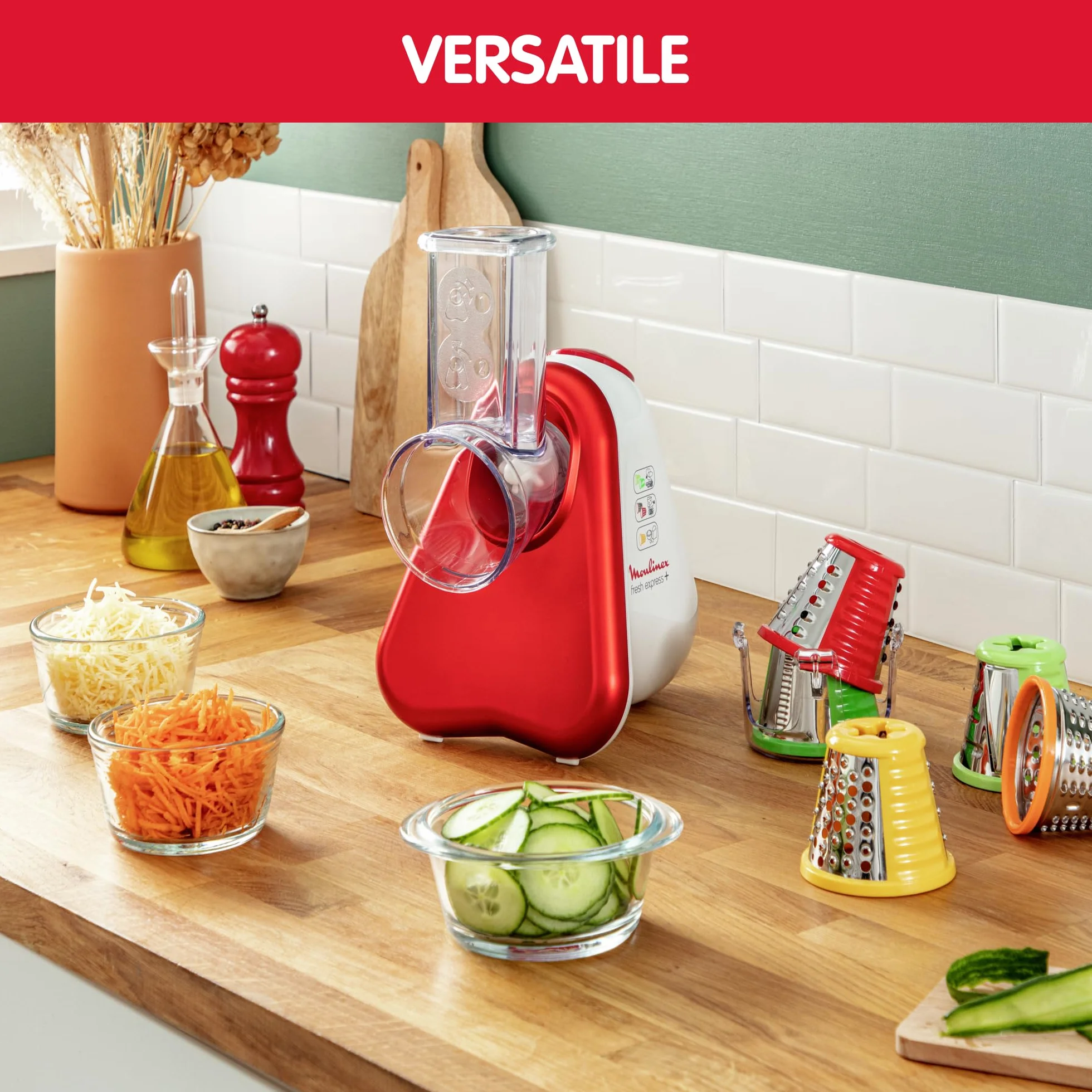 Moulinex Fresh Express Plus DJ755G10 Affettatutto Grattugia Elettrico 150 W 5 Funzioni Taglio