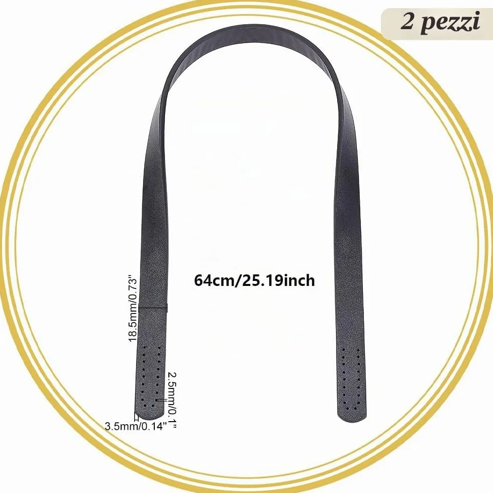PH PandaHall Manici per Borsa in Pelle 64cm Nero Cinturino Ricambio Accessori