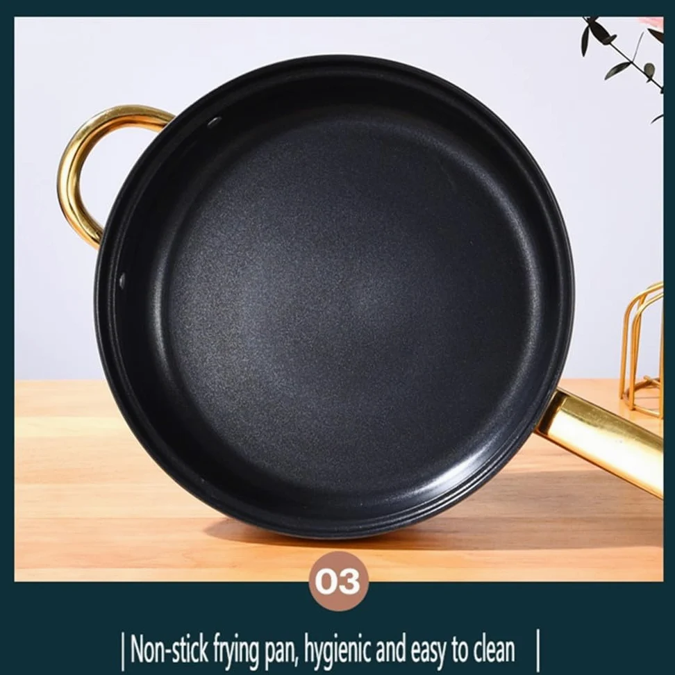 Set di Pentole in Acciaio Inossidabile da 12 Pezzi, 6 Tipi di Pentole da Cucina, Padella, Pentola per Zuppa, Pentola per Latte, Bollitore, Set di Pentole, Bollitore B, 12(Kettle B-12 pc)
