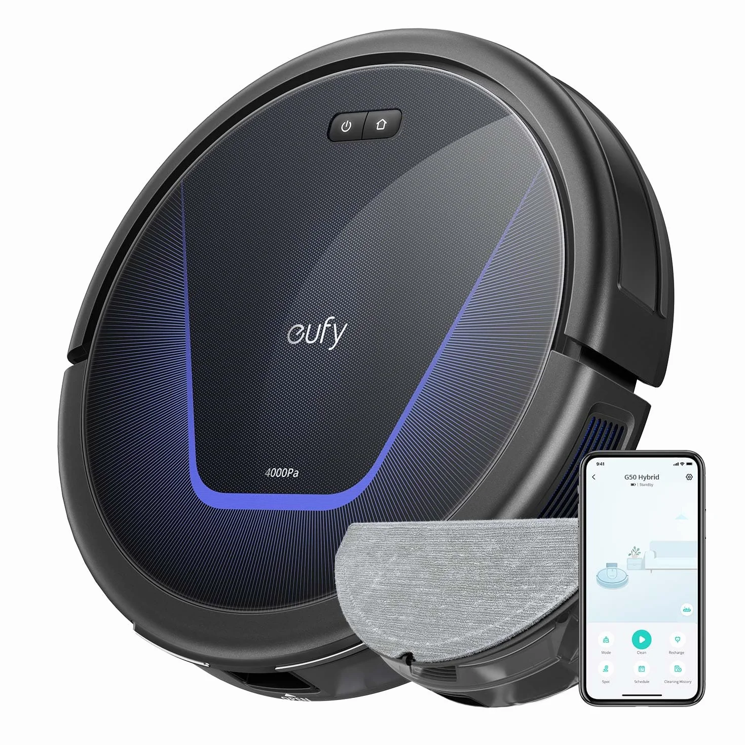 eufy G50 Robot Aspirapolvere ibrido 4.000 Pa Navigazione Dinamica Panno Mop Ricondizionato