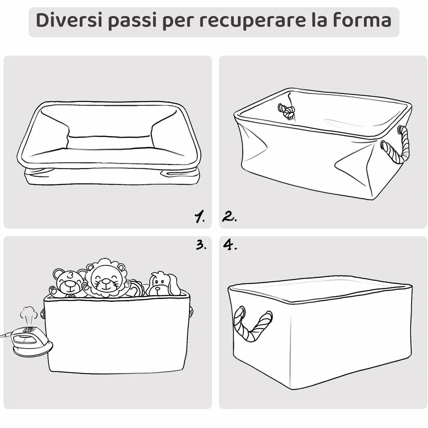 Mangata Cesti Portaoggetti in Tessuto Scatole Armadio 3 Pezzi Avorio L