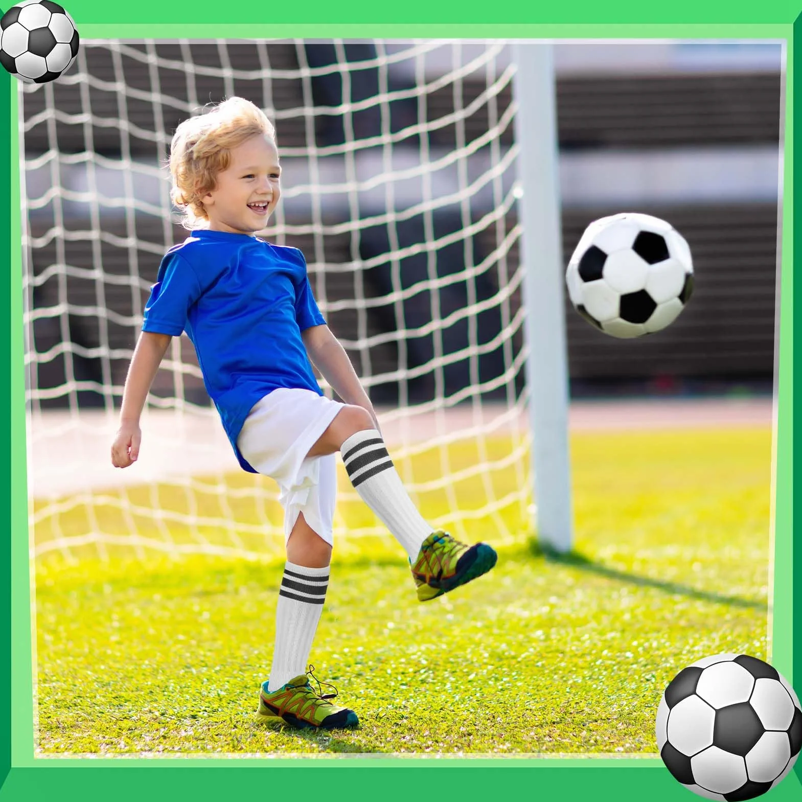 Utensilsto 3 paia di calzini da calcio per bambini, 28-32