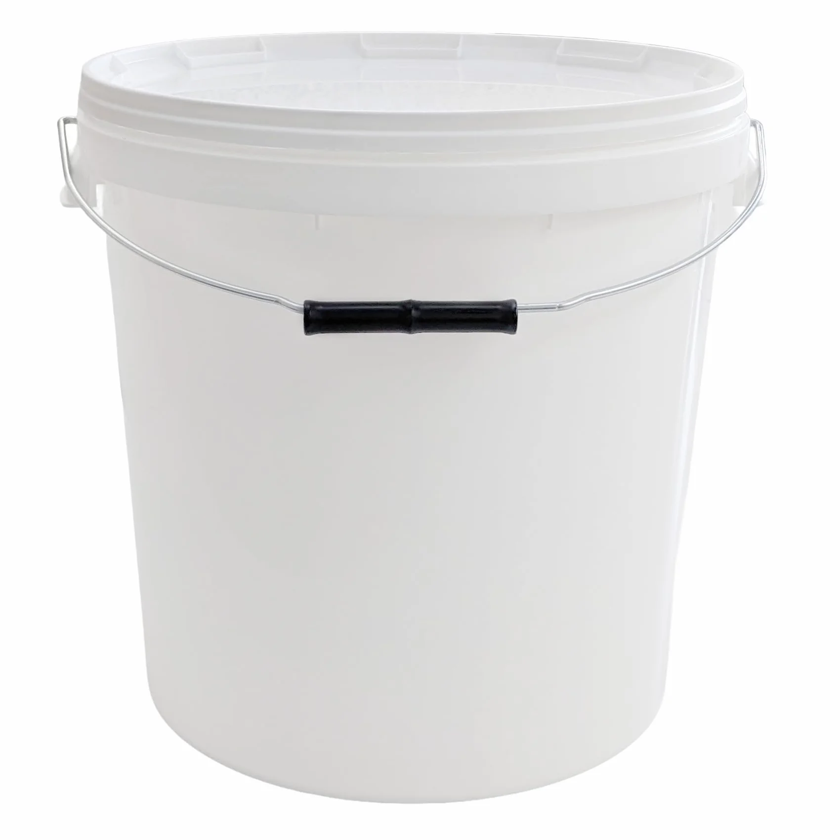 Secchio in plastica, 20 litri, bianco traffico, con coperchio