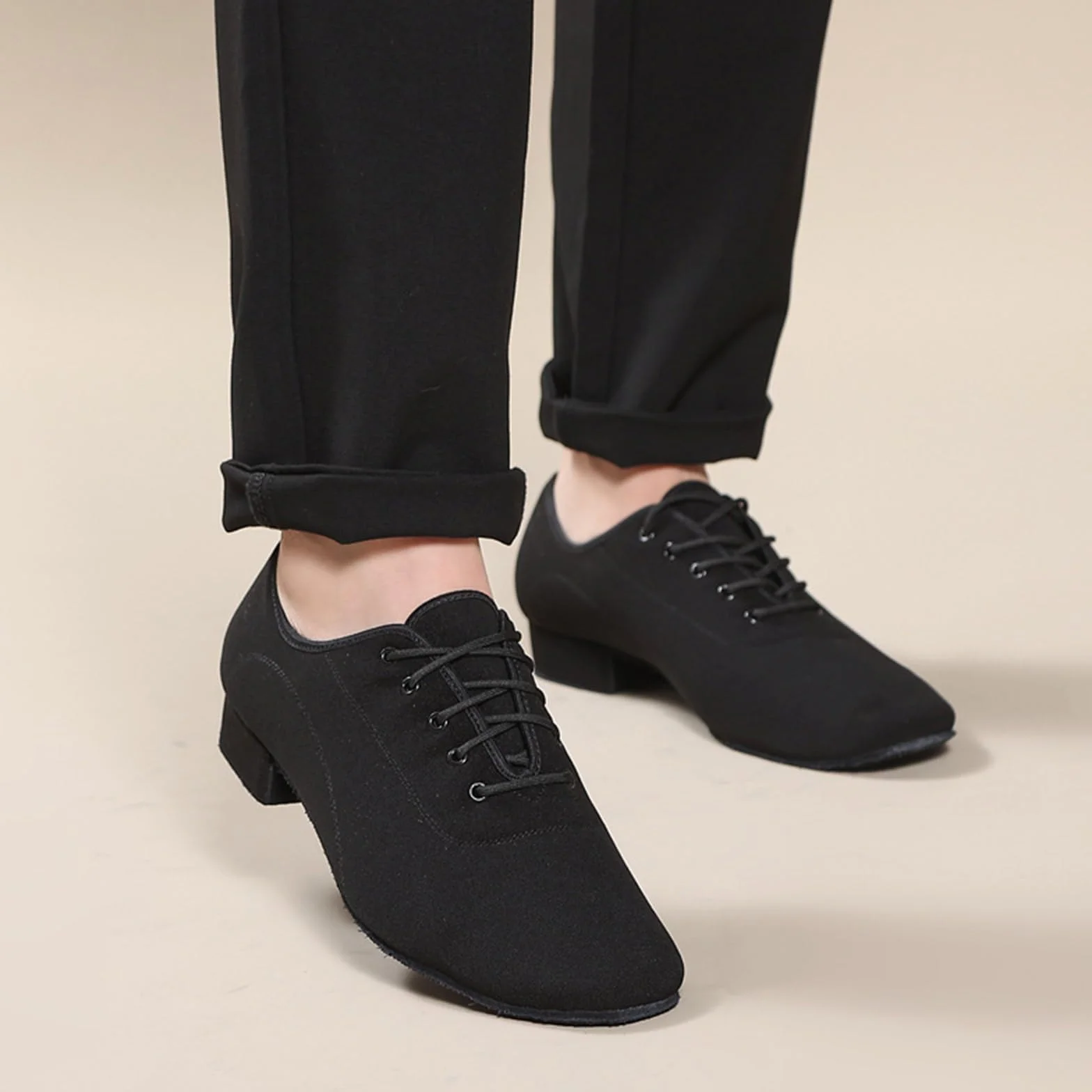 Scarpe da Ballo da Uomo con Suola in Pelle Tacco Basso per Tango