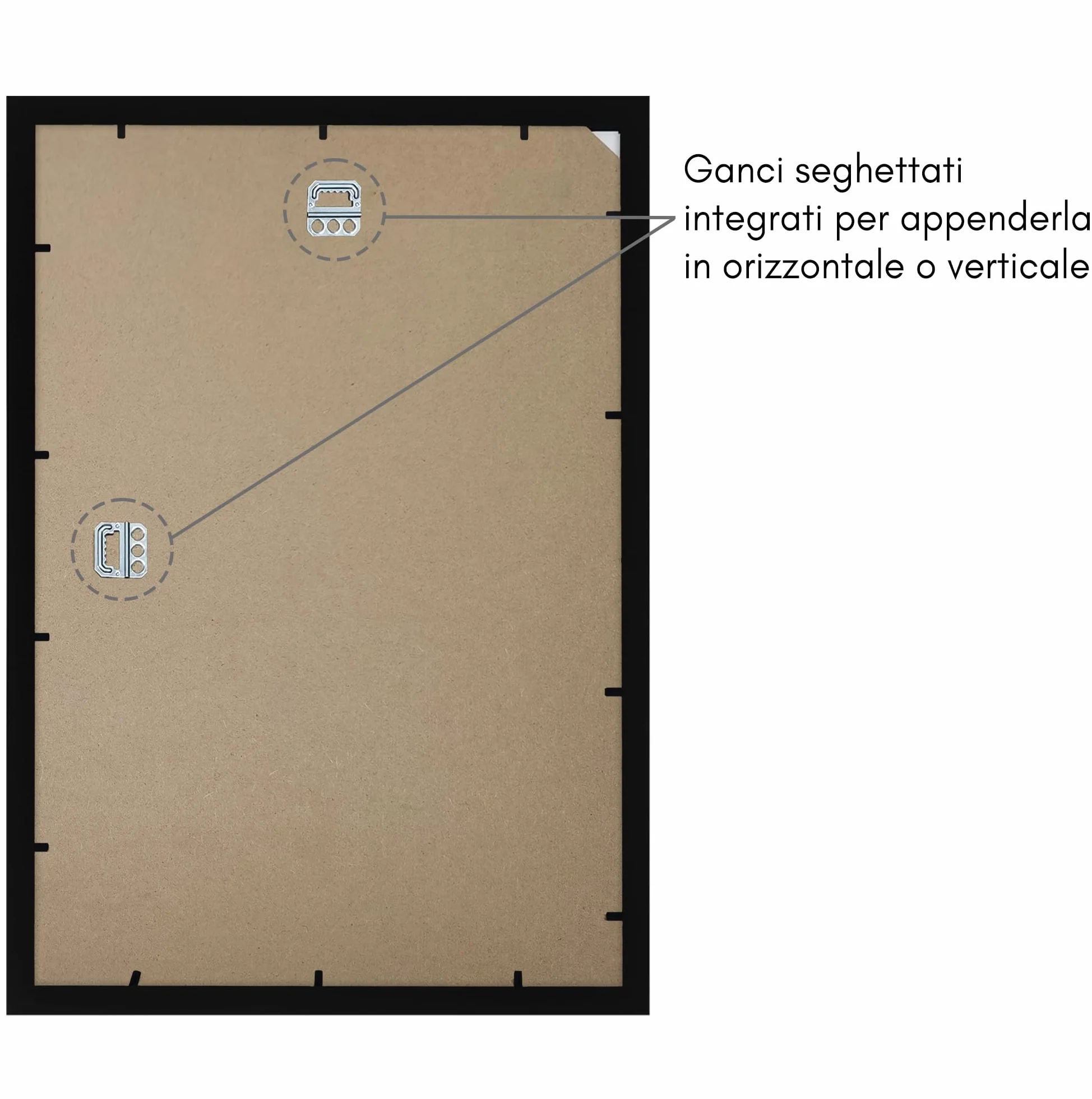 Americanflat Cornice per Foto da 20x30 cm Nera - Cornice da Parete da 20x30 cm con Passepartout o 30x45 cm Senza Passepartout - Plexiglass e Gancio da Parete Integrati