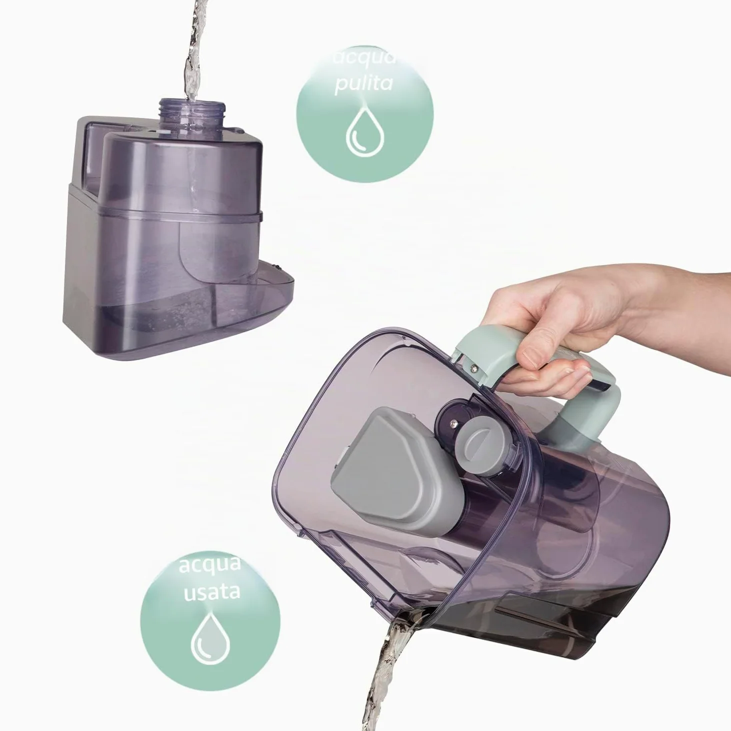 H.Koenig Pulitore smacchiatore TWT77 per tessuti:Tappeti/Divani/Poltrone/Materassi, Serbatoi acqua pulita e sporca rimovibili,spazzola di ricambio, potente, compatto,trasportabile,650W, Bianco e Verde