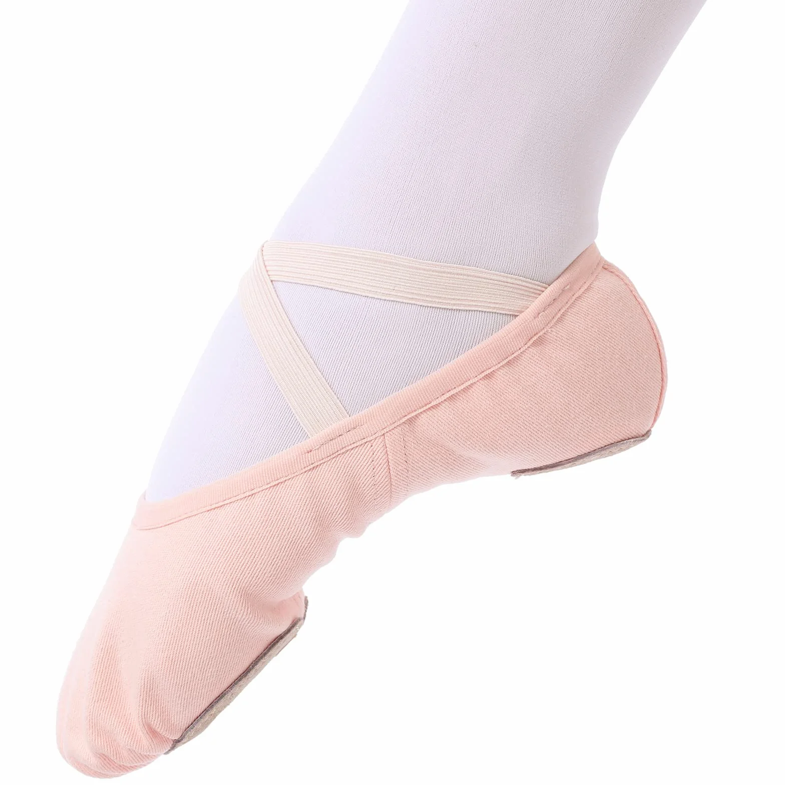 Scarpe da Danza Classica in Tela Elasticizzata Suola in Cuoio Crosta per Bambina Ragazze