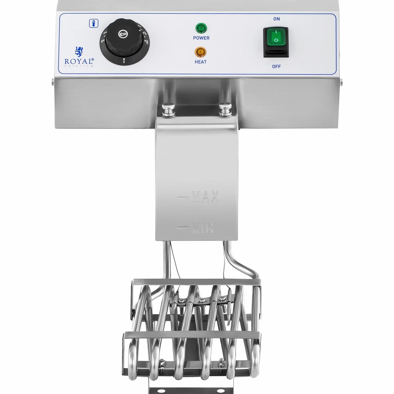 Royal Catering RCEF 10EH-1 Friggitrice Professionale Friggitrice Elettrica (3600 W, 230 V, 60-200 °C, 10 litri, 3 kg, Acciaio inox, Rubinetto di scarico)