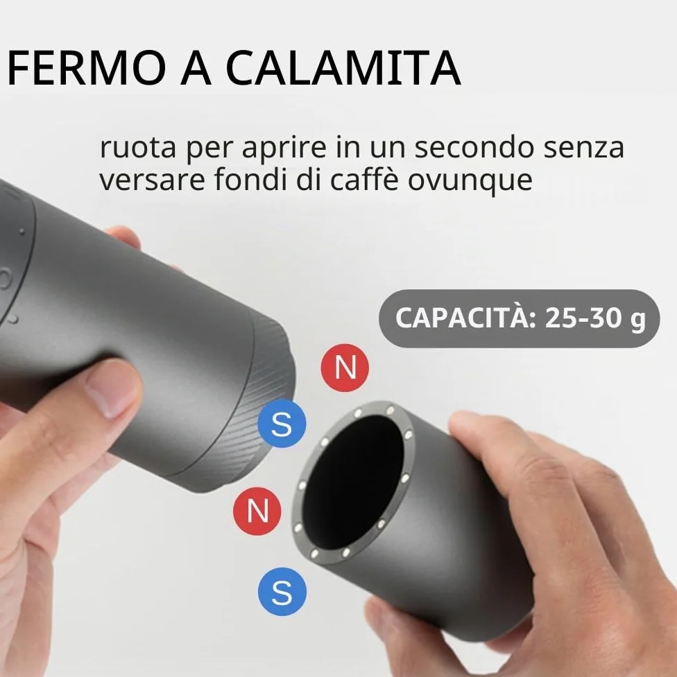 1Zpresso X-Ultra Macinacaffè Manuale Nero, Struttura Robusta in Metallo, Assemblaggio in Acciaio Inox, Regolazione Esterna Numerica, Contenitore, Elevata Efficienza di Macinatura, Macinino Portatile
