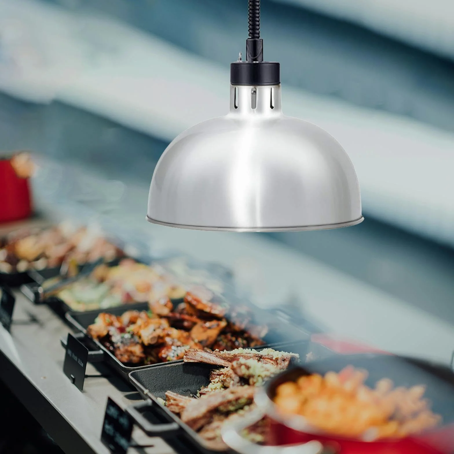 F Fityle Lampada termica per alimenti 60-180 cm regolabile argent