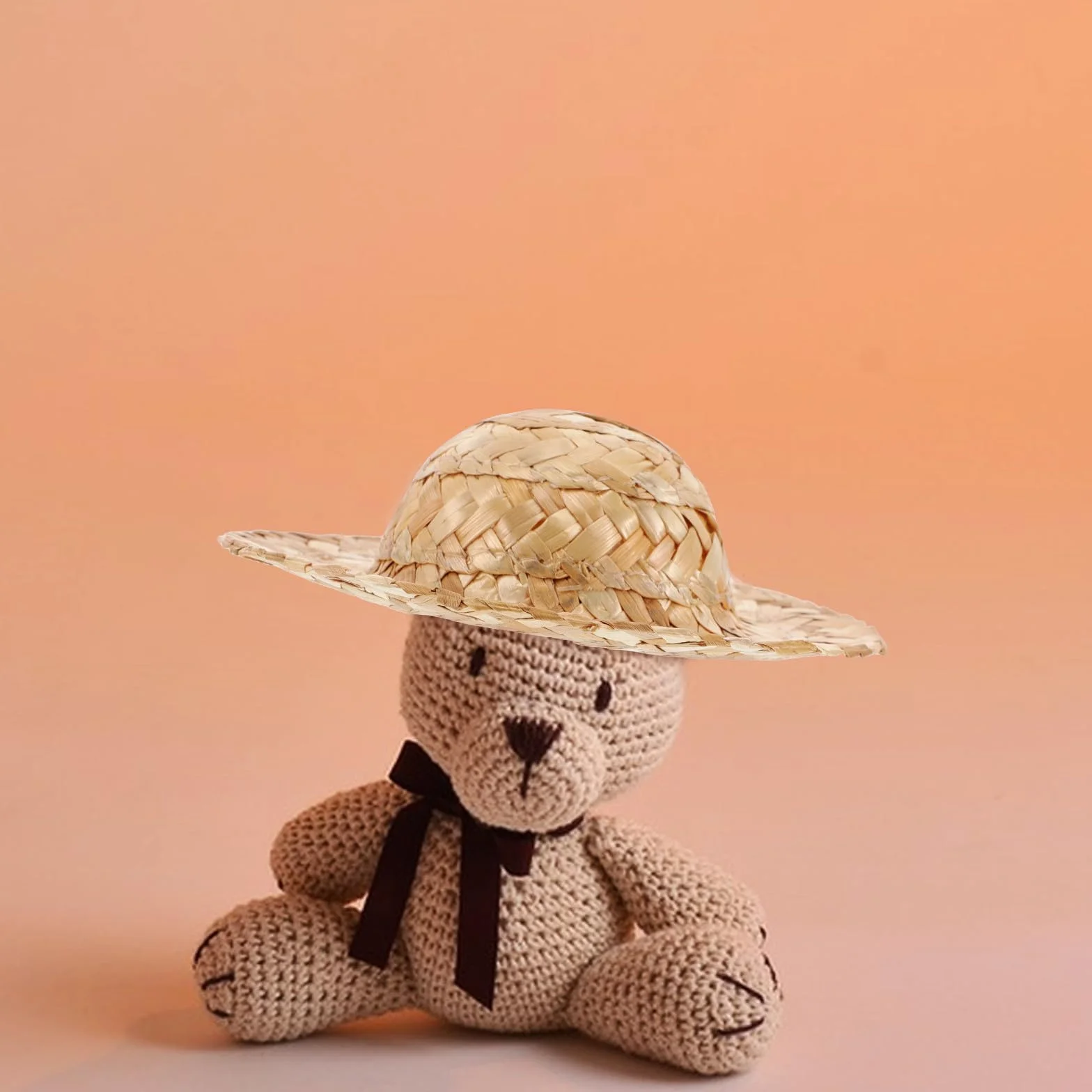 COHEALI Cappello di Paglia Accessorio Adorabile in Paglia Mini Fatto a Mano Facile da Trasportare per Bambole e Peluche Anatra per Feste e Progetti Fai da Te