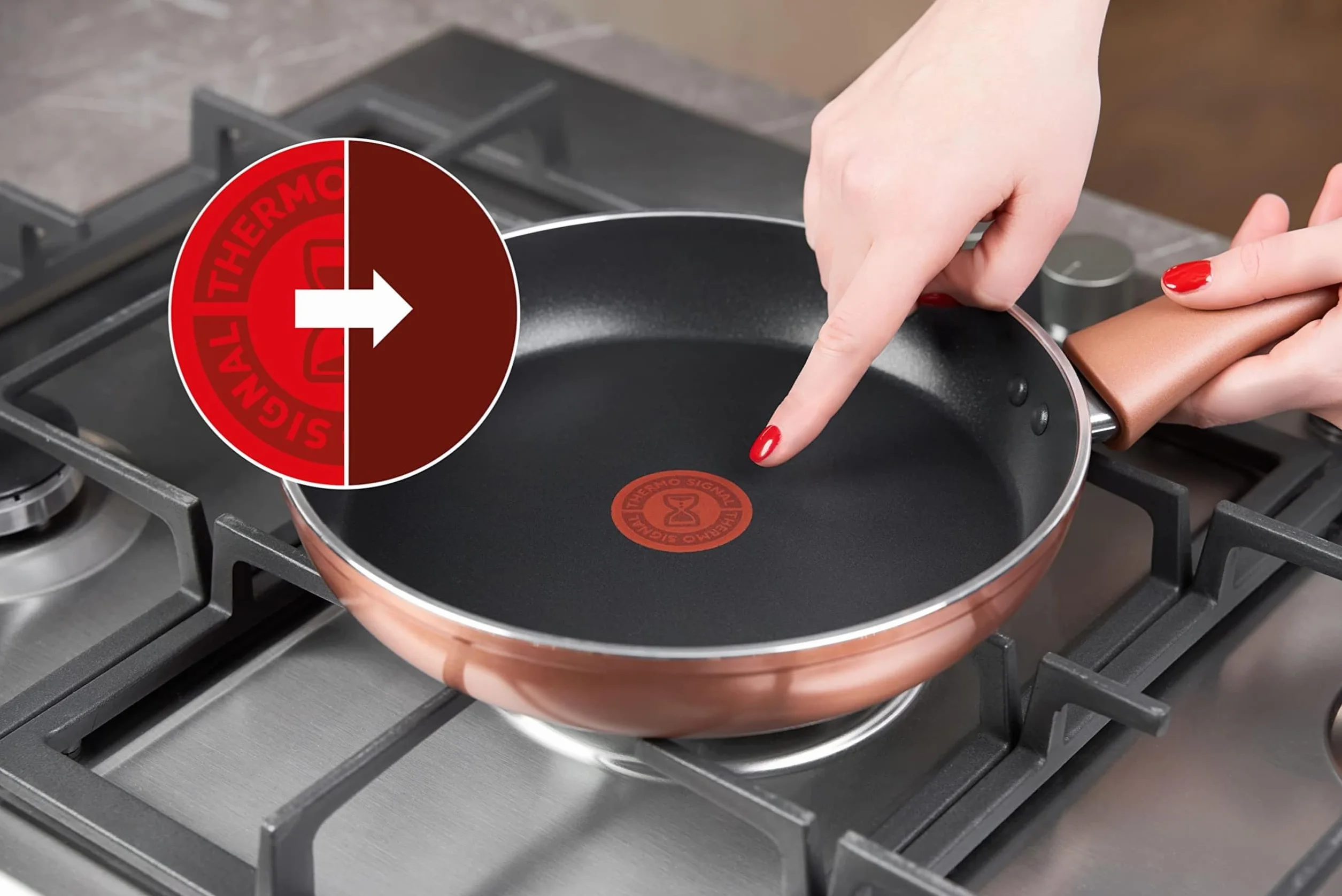 Lagostina Ramata Set Padelle Antiaderenti in Alluminio 20/24/28 cm 3 Pezzi Effetto Rame Gas Forno