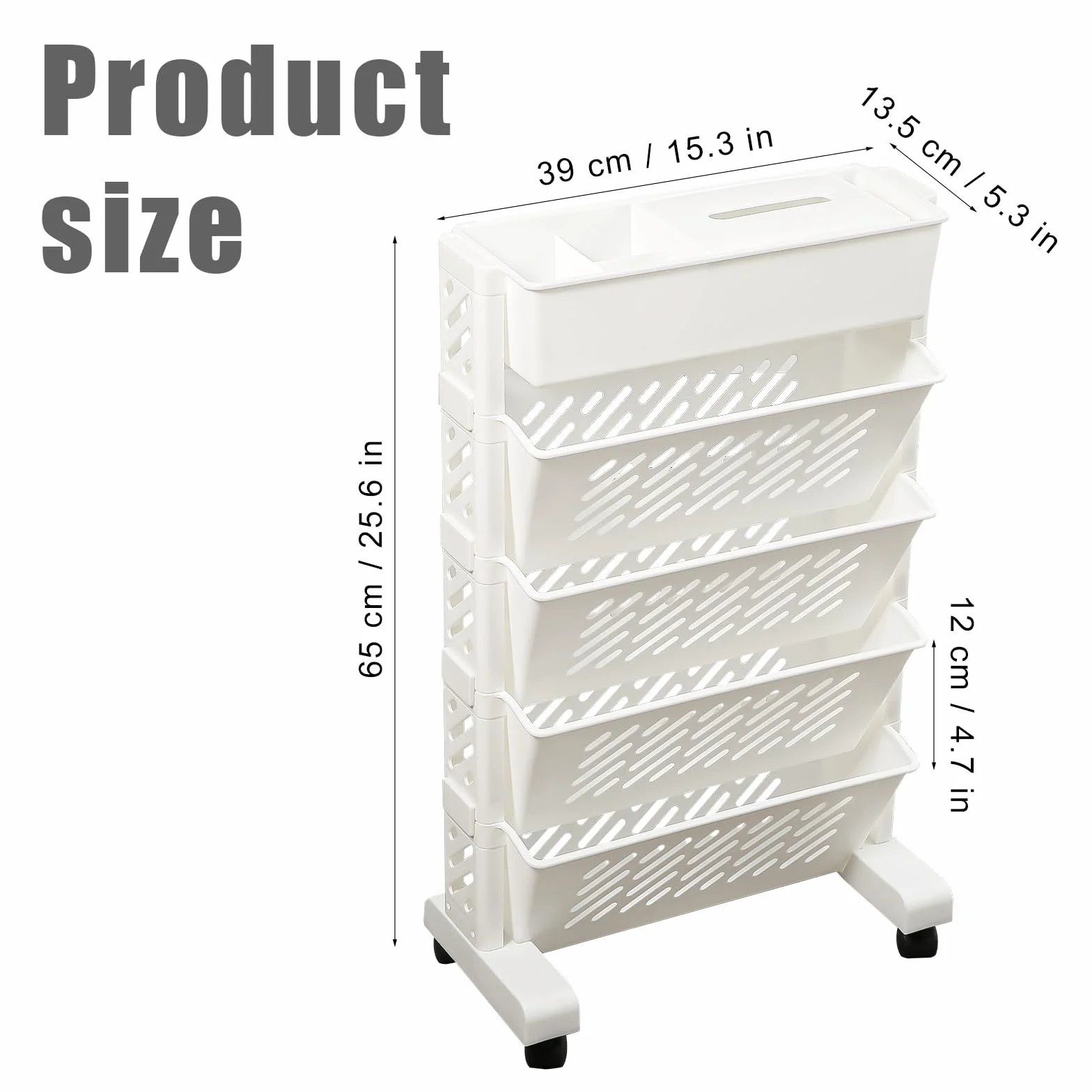 Carrello Scaffale Mobile, Carrello Scaffale con Ruote Scaffale con Ruote, Staccabile Scaffale Mobile Carrello Portaoggetti Laterale al Tavolo per Ufficio Casa Aula Dormitorio Organizzazione