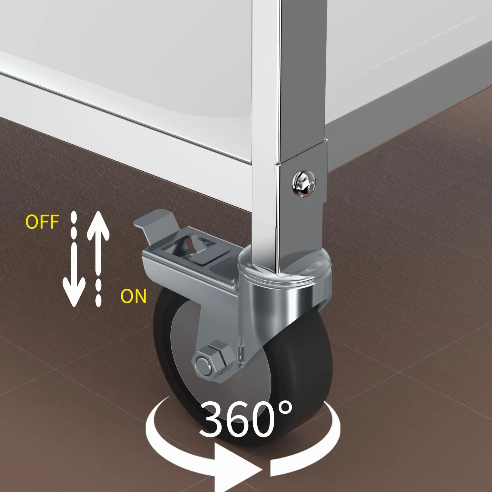 TAIMIKO Carrello di Servizio Carrello Portavivande Carrello Cucina con ruote in acciaio inossidabile a 2 ripiani 95 x 50 x 95 cm