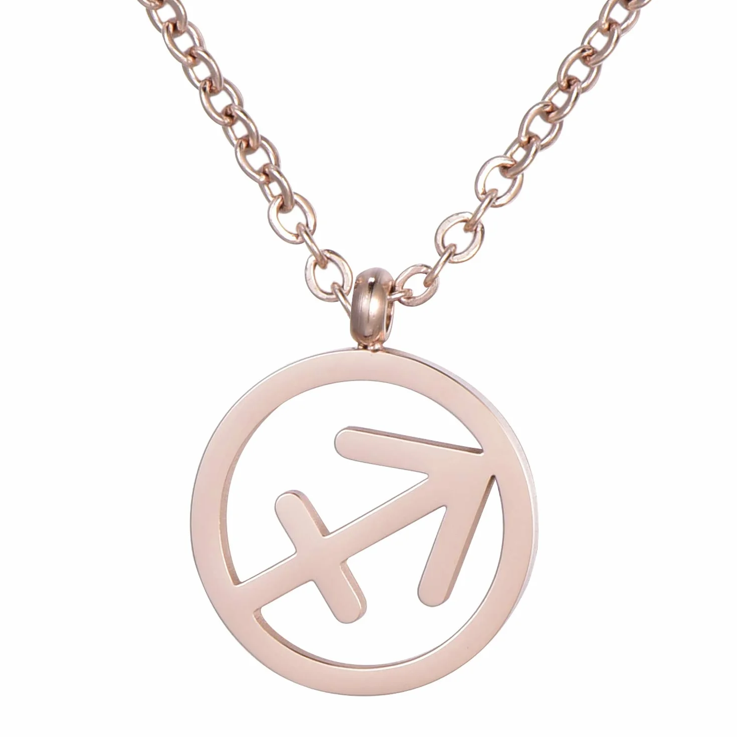 Morella collana donna acciaio inox oro rosa ciondolo segno zodiacale sacchetto velluto