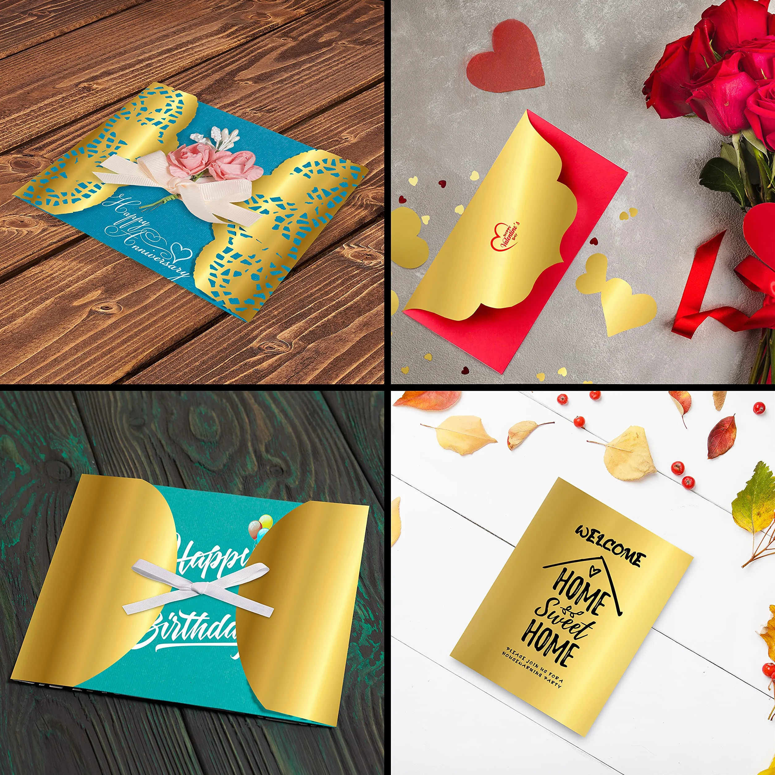 Belle Vous Fogli A4 Colorati Dorati 60 Fogli Carta Perlata Cartoncino Oro 250 g/mq 29,7 x 21 cm per Scrapbooking Inviti Nozze