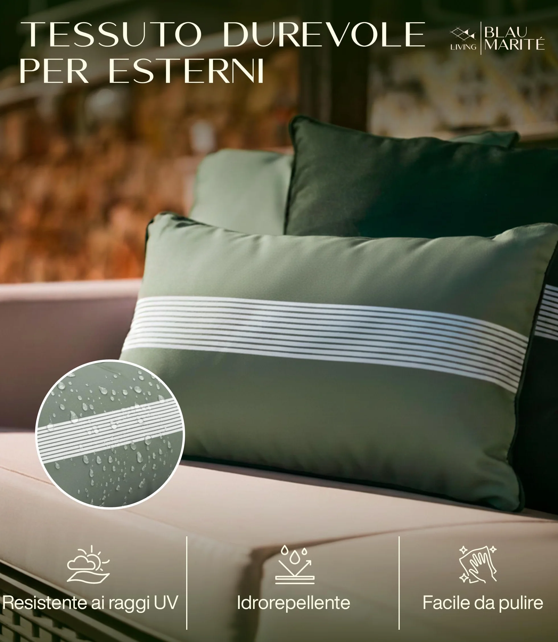 Set 2 Federe Cuscini da Esterno 30x50 cm – Impermeabili, Antimacchia, Resistenti ai Raggi UV – Morbide e Lavabili – Copricuscini Decorativi per Giardino, Balcone, Terrazza – Verde