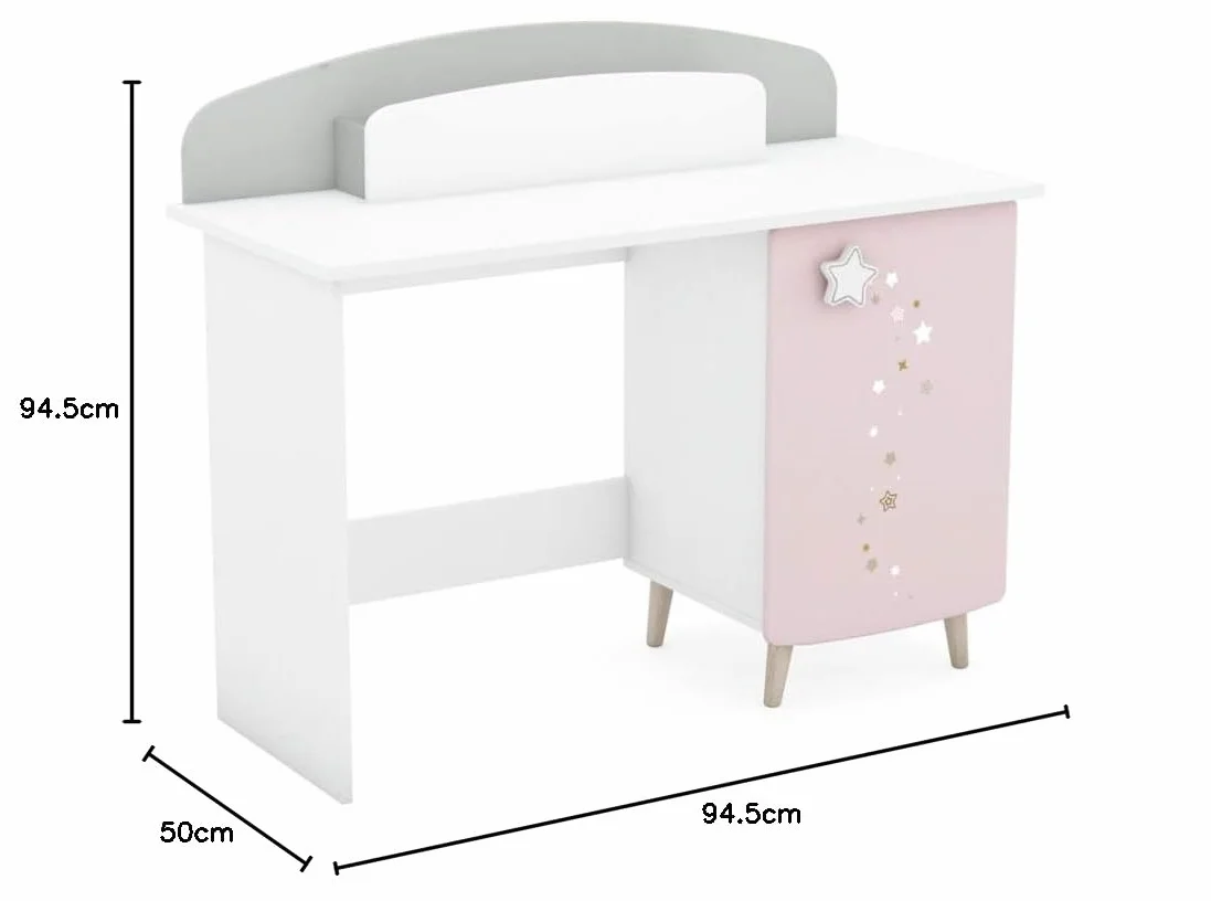 SCRIVANIA per Bambini Cosmos, Grigio/Rosa/Bianco, Scrivania per Bambini