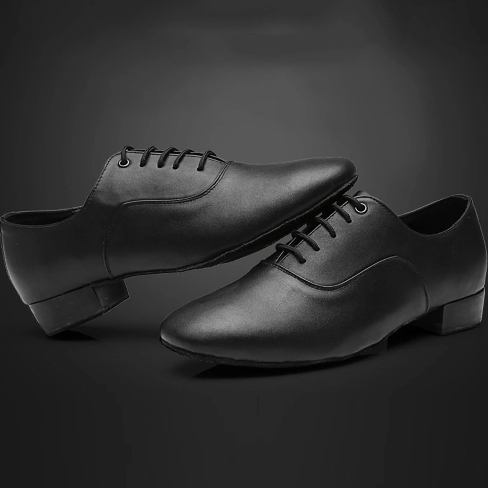 Scarpe da Ballo Uomo Pelle Suola Intera Oxford Moderne Latine Tacco Basso Lacci