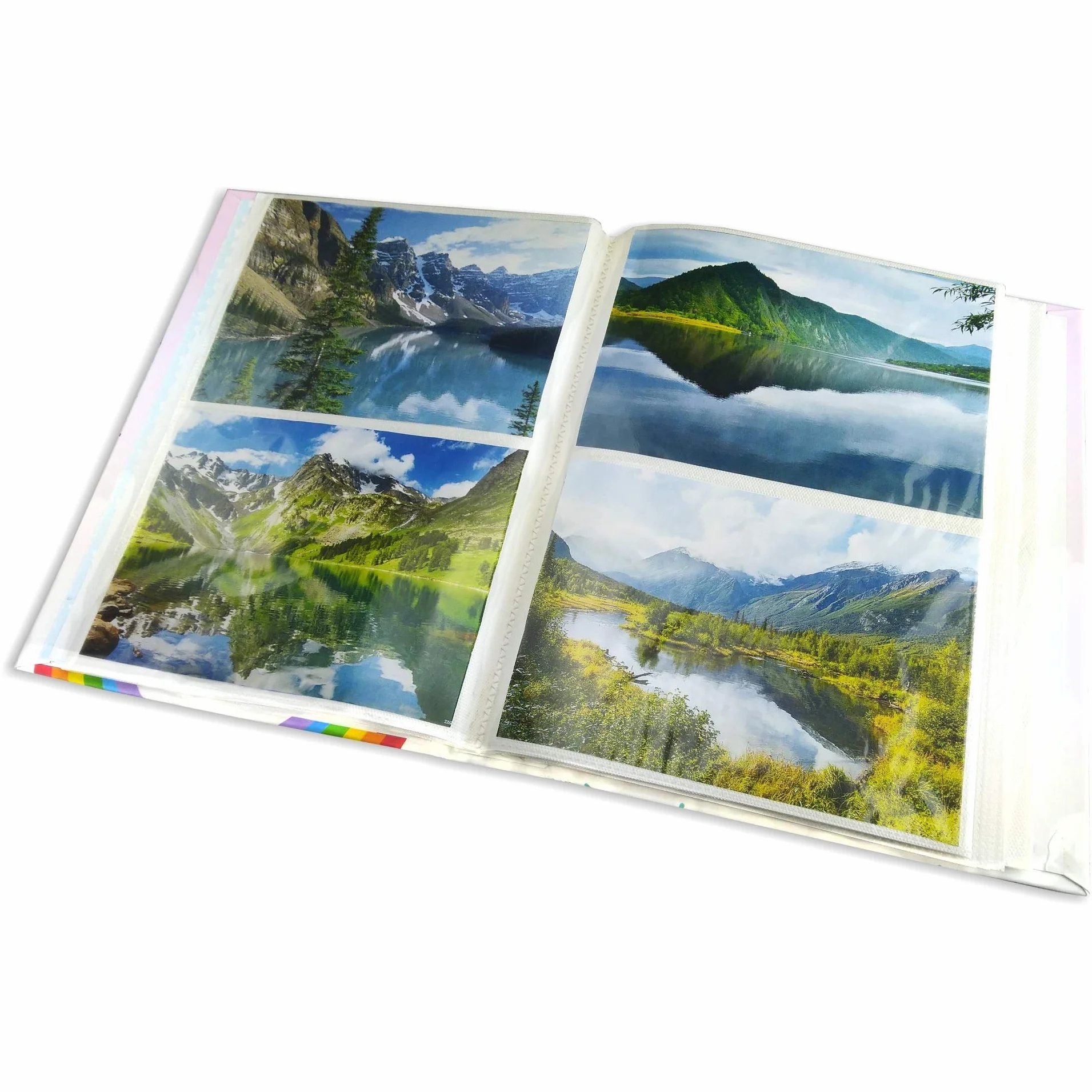 Album Fotografico con taschette cm 21x28 contiene 200 foto cm 13x18 copertina in carta stampata con rifinitura plastificata opaca, cuori colorati