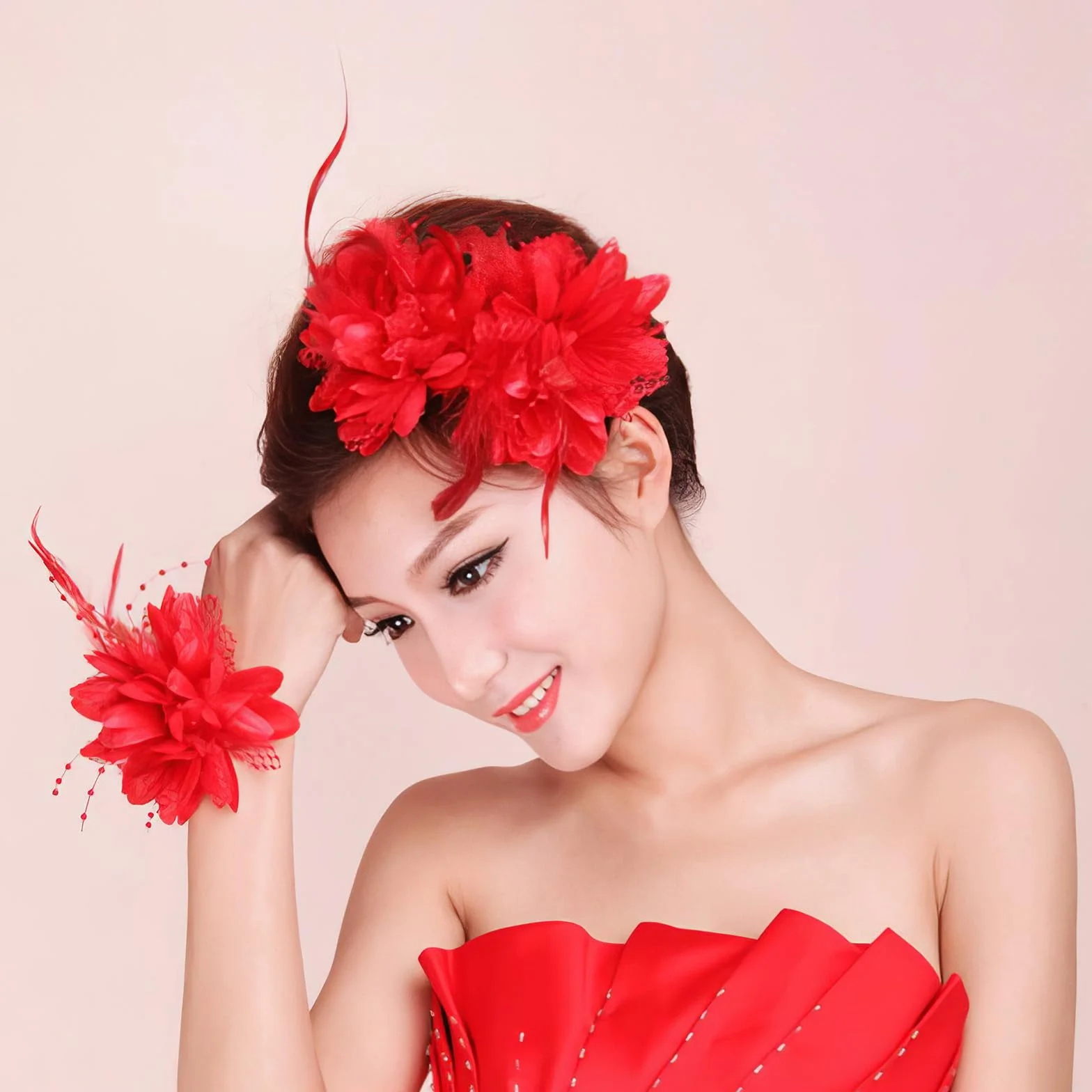 Fiore Spilla Testa Ornamento, Sposa Donne, Rosa Fiore Accessori per Capelli, Clip di Capelli da Sposa, Ballerina di Flamenco, Flamenco Vestito