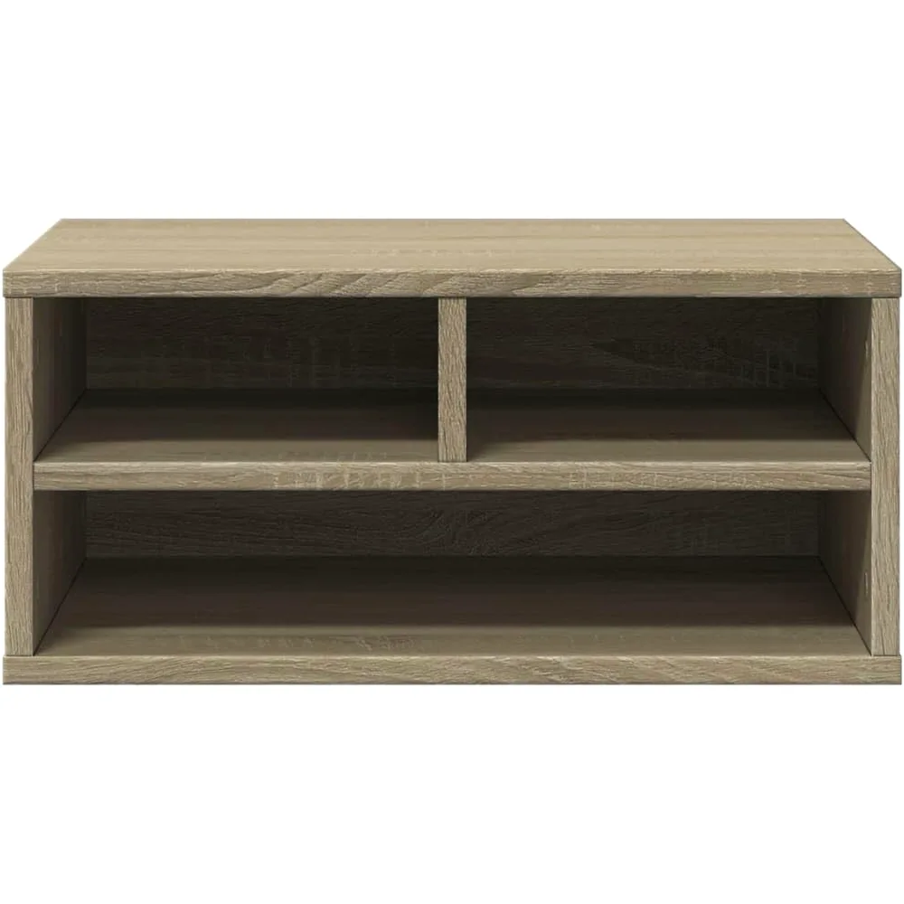 Supporto per stampante in rovere Sonoma, 49 x 40 x 22,5 cm, con spazio e ripiano, carrello da ufficio mobile con cassetto e ruote, organizer per ufficio, home office e studio