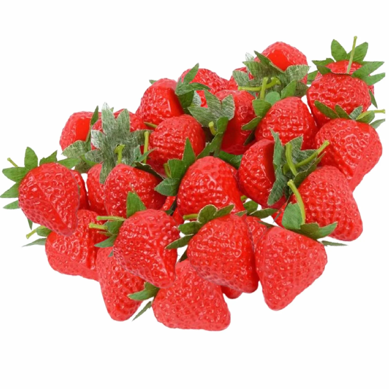 Fragole Artificiali Rosse di Plastica Frutta Finta 20 Pezzi per Decorazione Casa Cucina