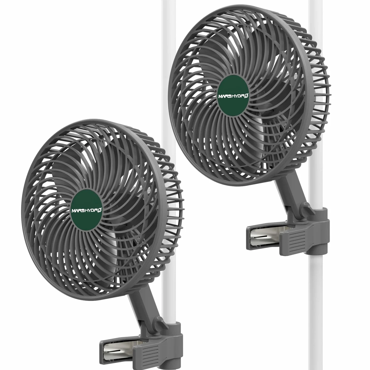 MARS HYDRO Upgrade 2 Pezzi Clip Ventilatore M6 per Grow Oscillante Silenzioso Piccolo per Growzelt, 10 Livelli di Velocità, Ventilatore per Grow Oscillante Agganciabile Mini Fan per Growzelt