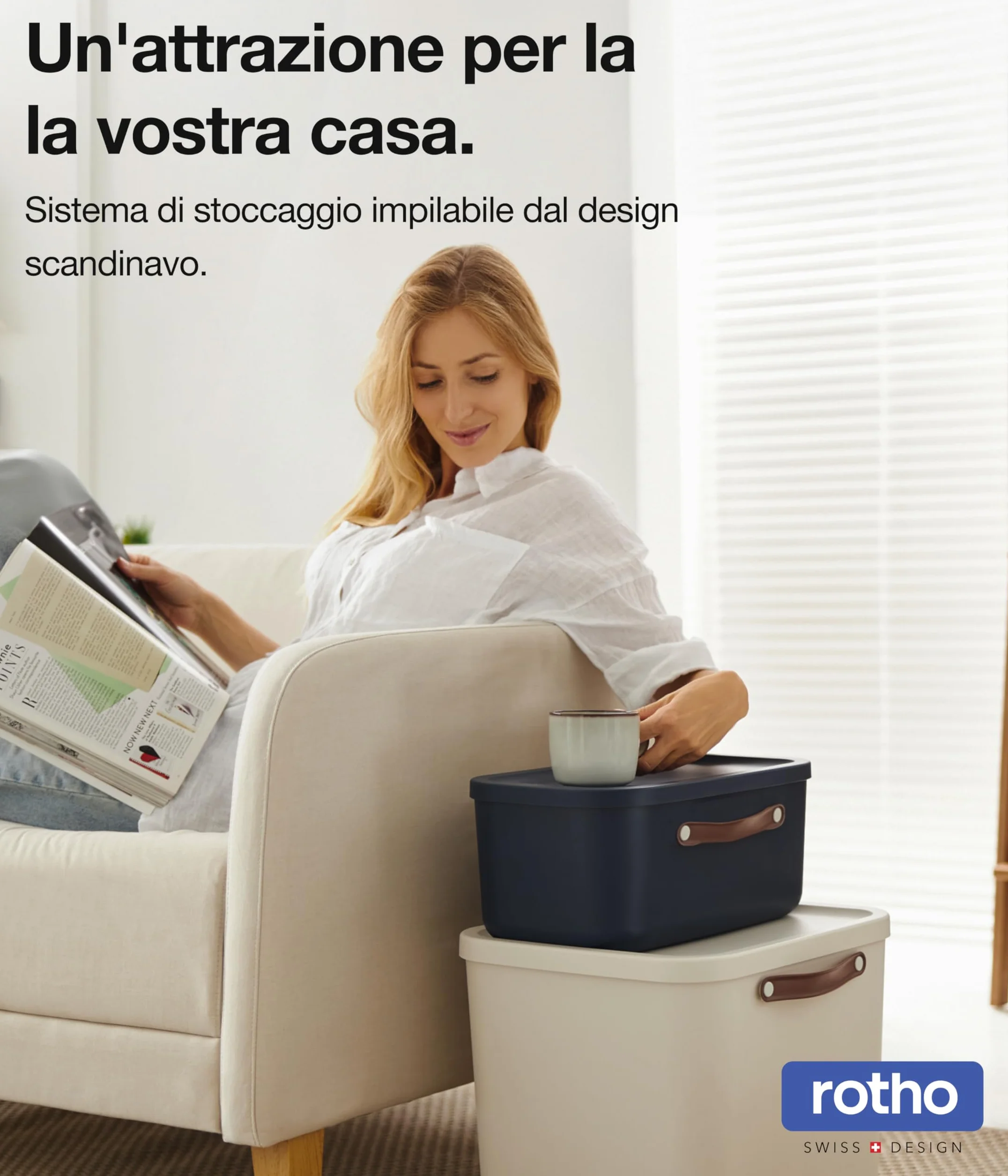 Rotho Maloja Scatola di stoccaggio 40 l Plastica PP riciclato 39.5 x 38.0 x 34.0 cm