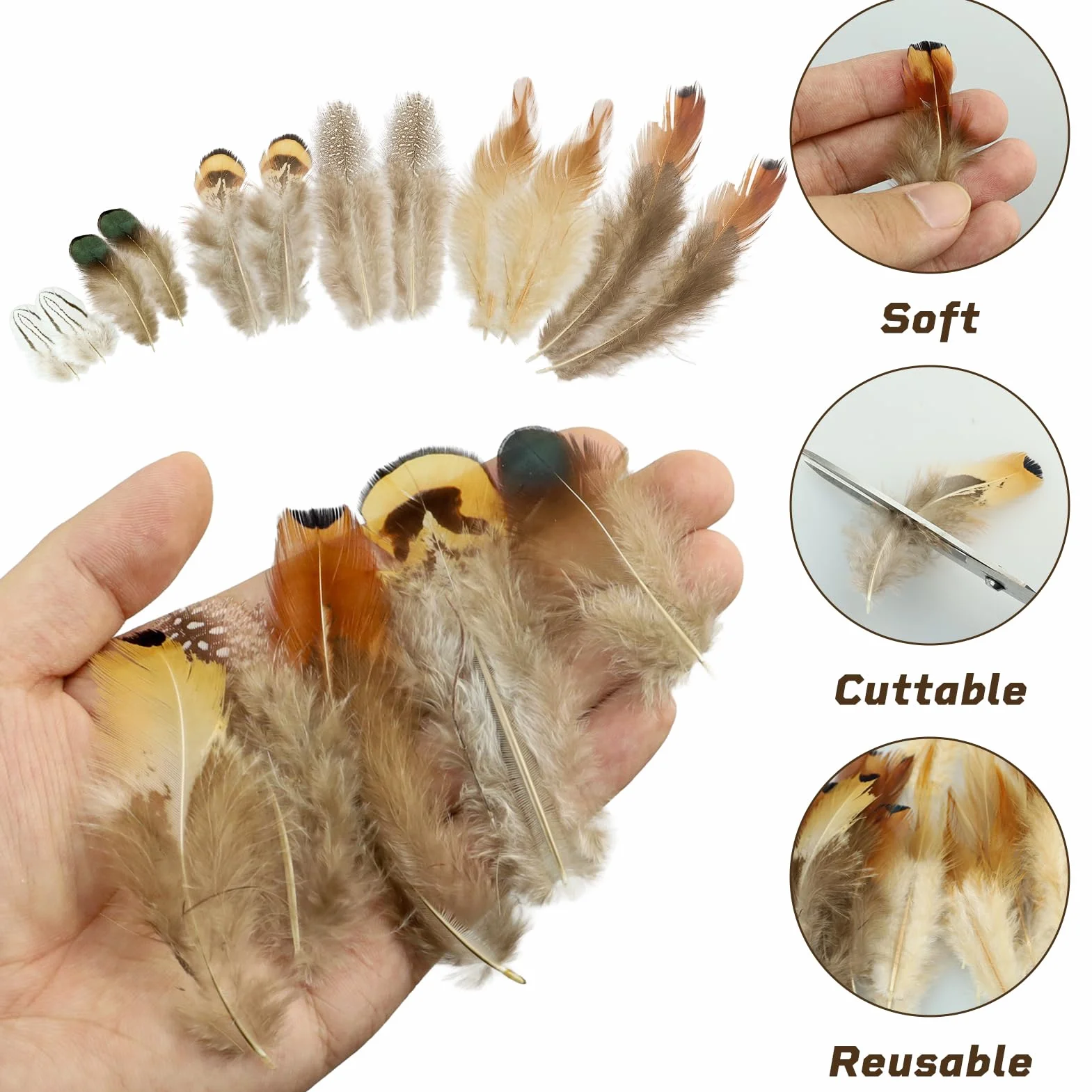 Piume decorative miste per fai da te, 6 stili, 200 pezzi