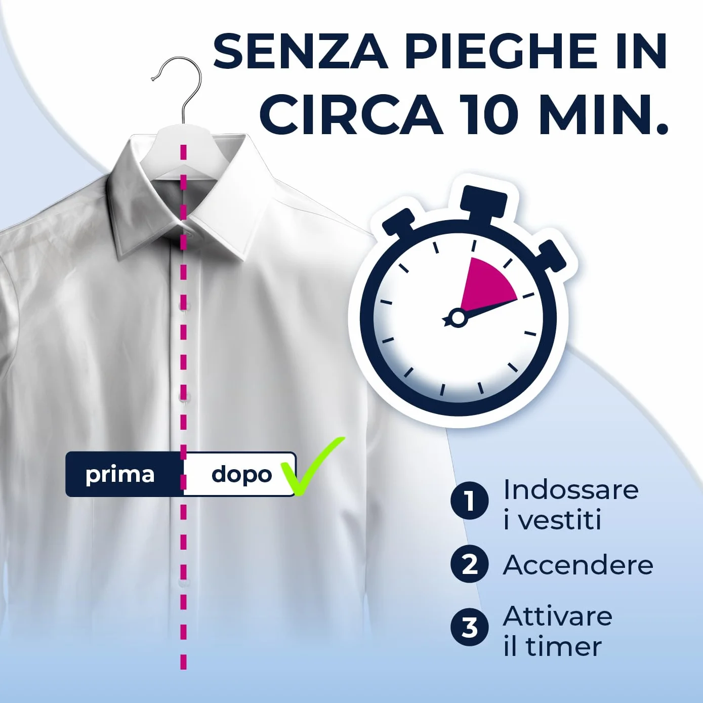 CLEANmaxx Ferro da stiro automatico per camicie PRO con attacco per pantaloni | Sostituisce ferro da stiro, vaporizzatore | Per camicie, camicette e pantaloni | Innovativo ed efficiente