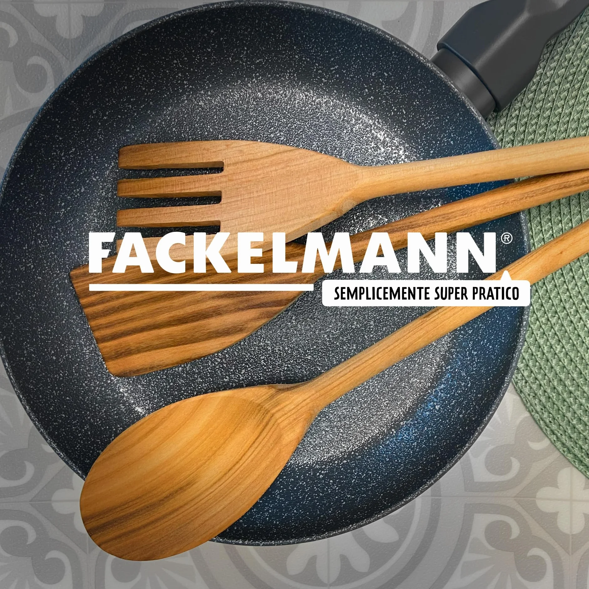 Fackelmann Forchettone multiuso da cucina in legno di ciliegio 35 x 6 x 1,3cm Linea Ecoelegant
