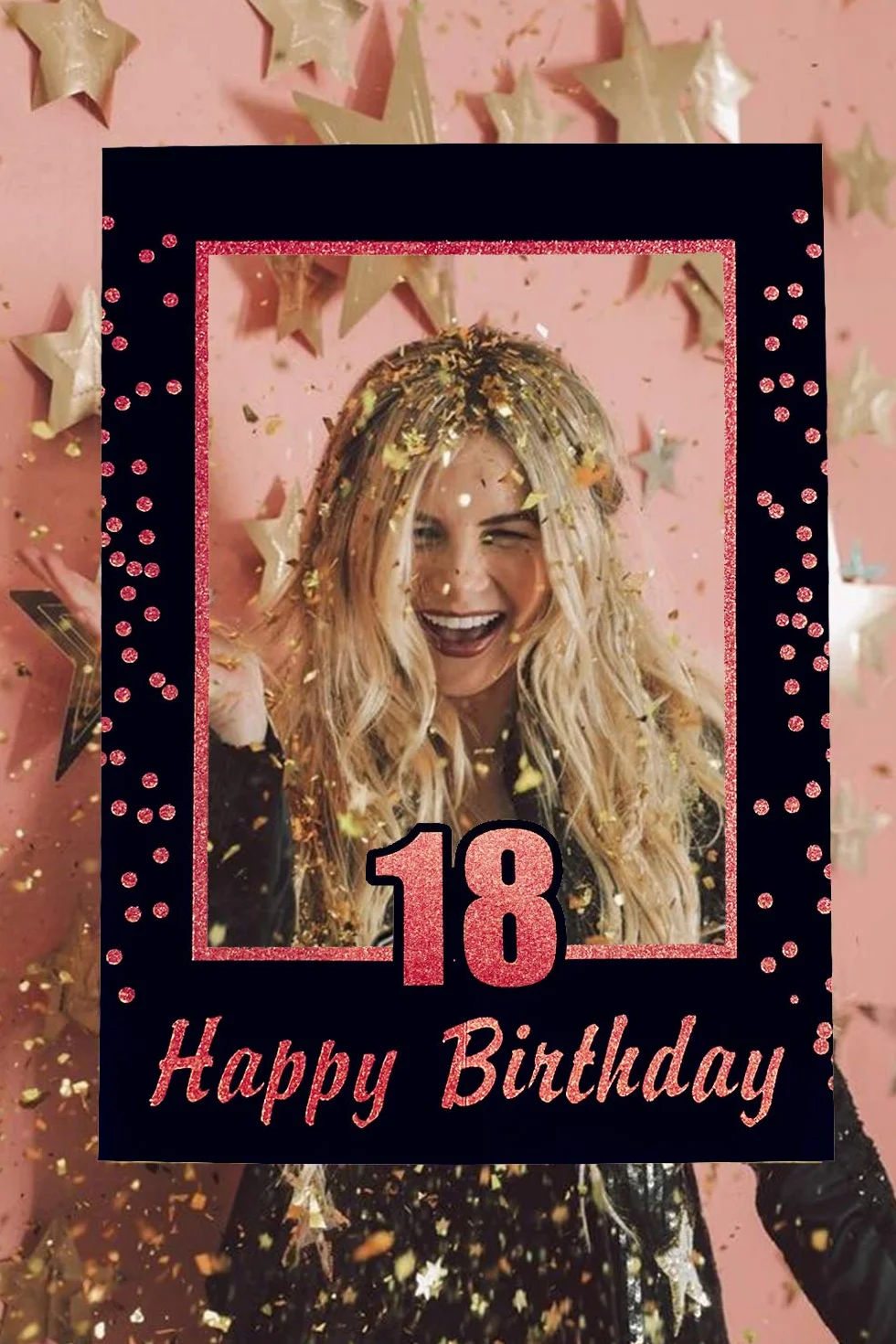 Jevenis rose gold 18th birthday party photomaton puntelli cornice per foto del 18 ° compleanno cornice per foto di compleanno