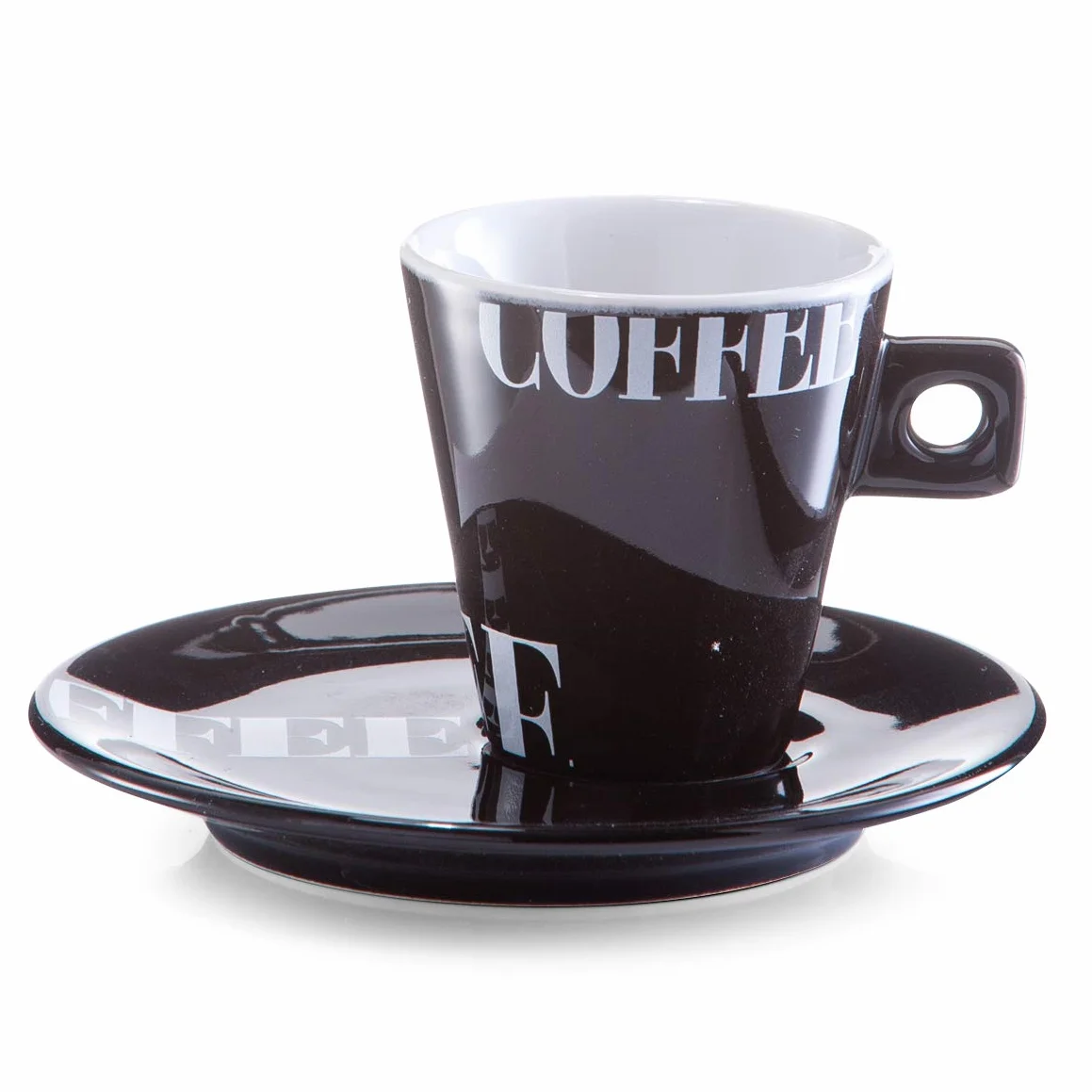 Zeller 26540 Set Tazzine da caffè Coffee Style, Porcellana, Multicolore, 0.1x6x6.3 cm, 8 unità