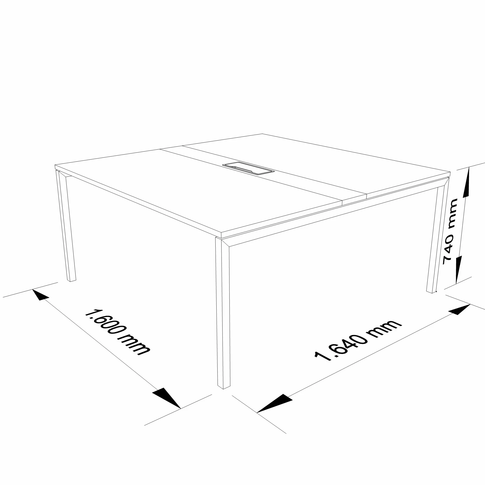 Weber Büroleben GmbH Nova, tavolo da riunione, 160 x 164 cm, in rovere con elettrificazione, colore struttura: argento