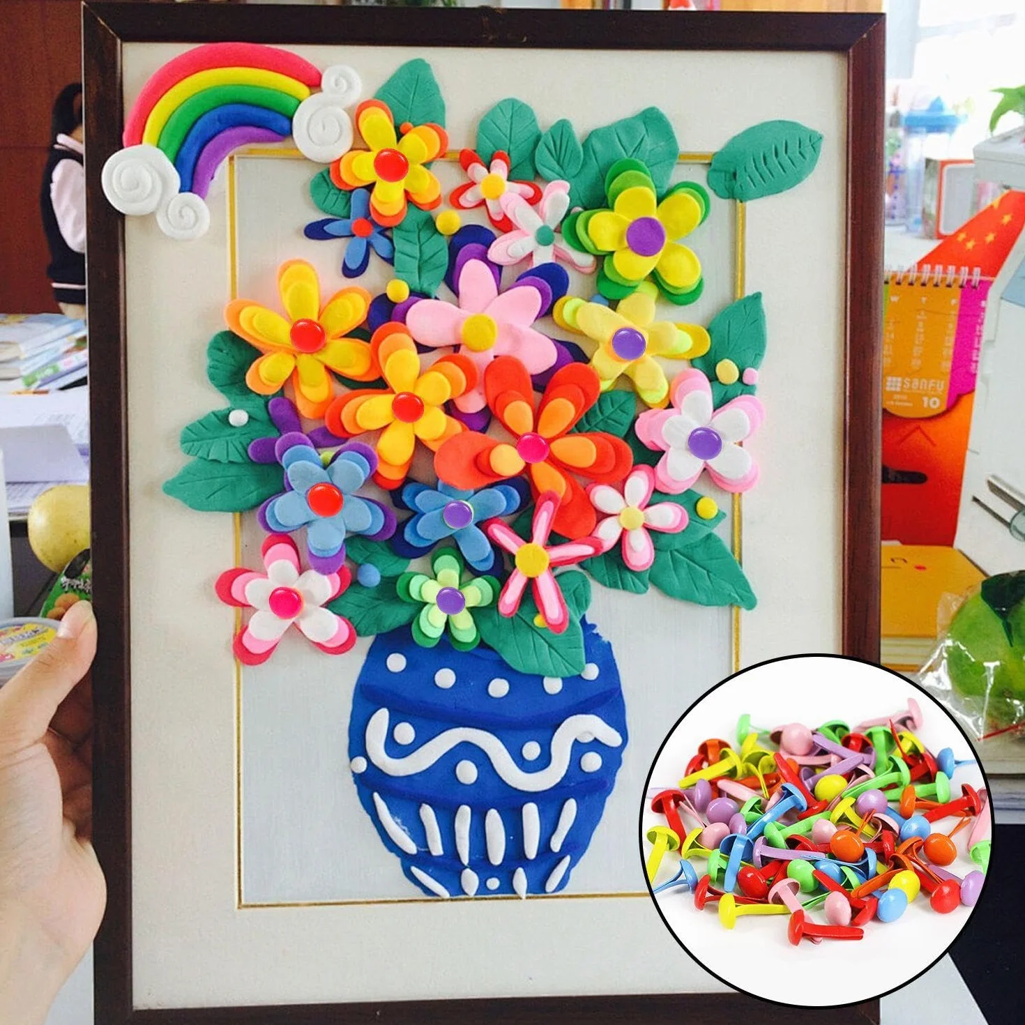 300 Pezzi Chiodi in Metallo Colorato per Bambini, Materiali Fatti a Mano, Decorazione Artigianato Casa Ufficio