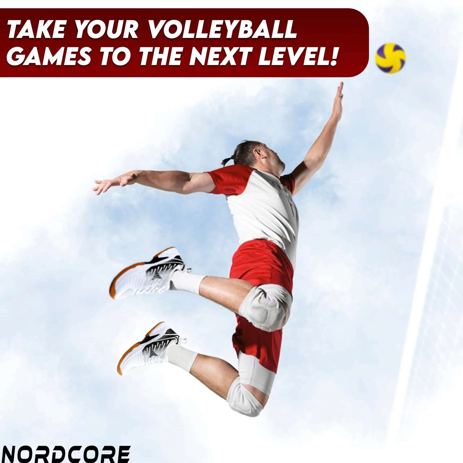 Nordcore Scarpe da Pallavolo - Scarpe Pallavolo Donna e Uomo - Scarpe Volley Leggere Adatte a Pallamano, Badminton e Altri Sport Indoor