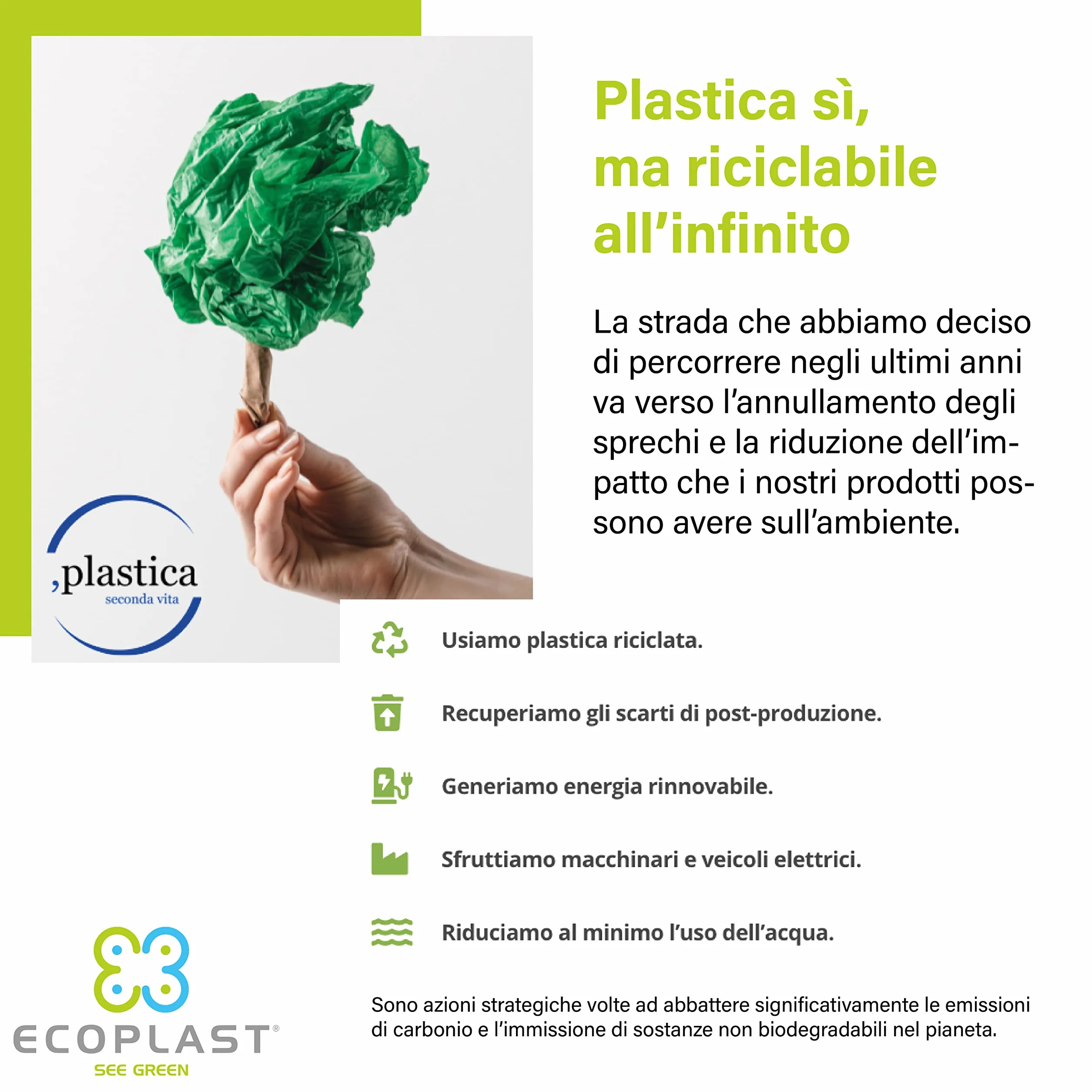 Ecoplast | Secchio 10 Litri con Manico Ergonomico e Becco, Azzurro, ø 27,7, Made in Italy