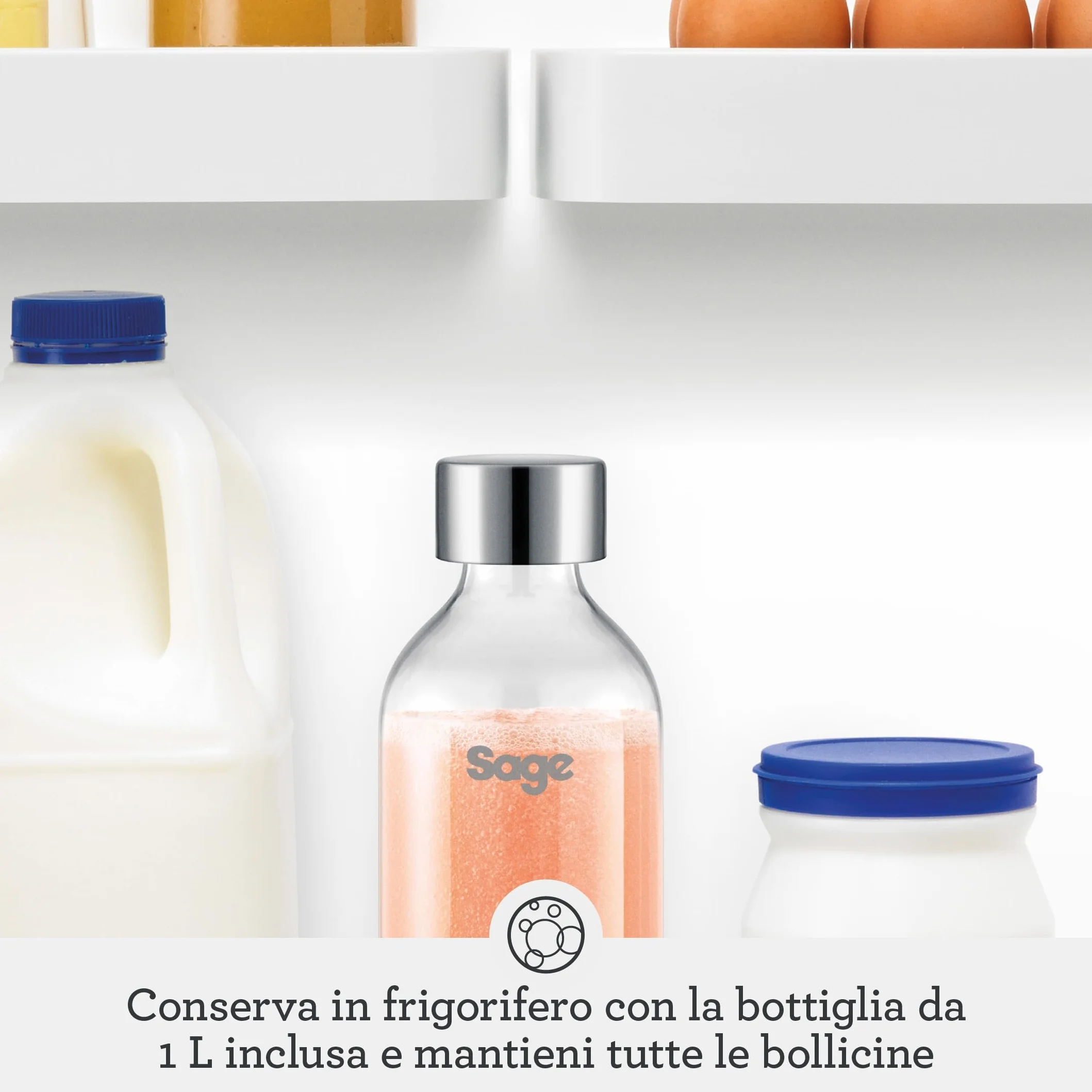 Sage - InFizz Fusion - Produttore di Soda Domestico - Per Acqua Frizzante, Succhi di Frutta, Tè, Cocktail e Tutte le Bevande Gassate, Tartufo Nero