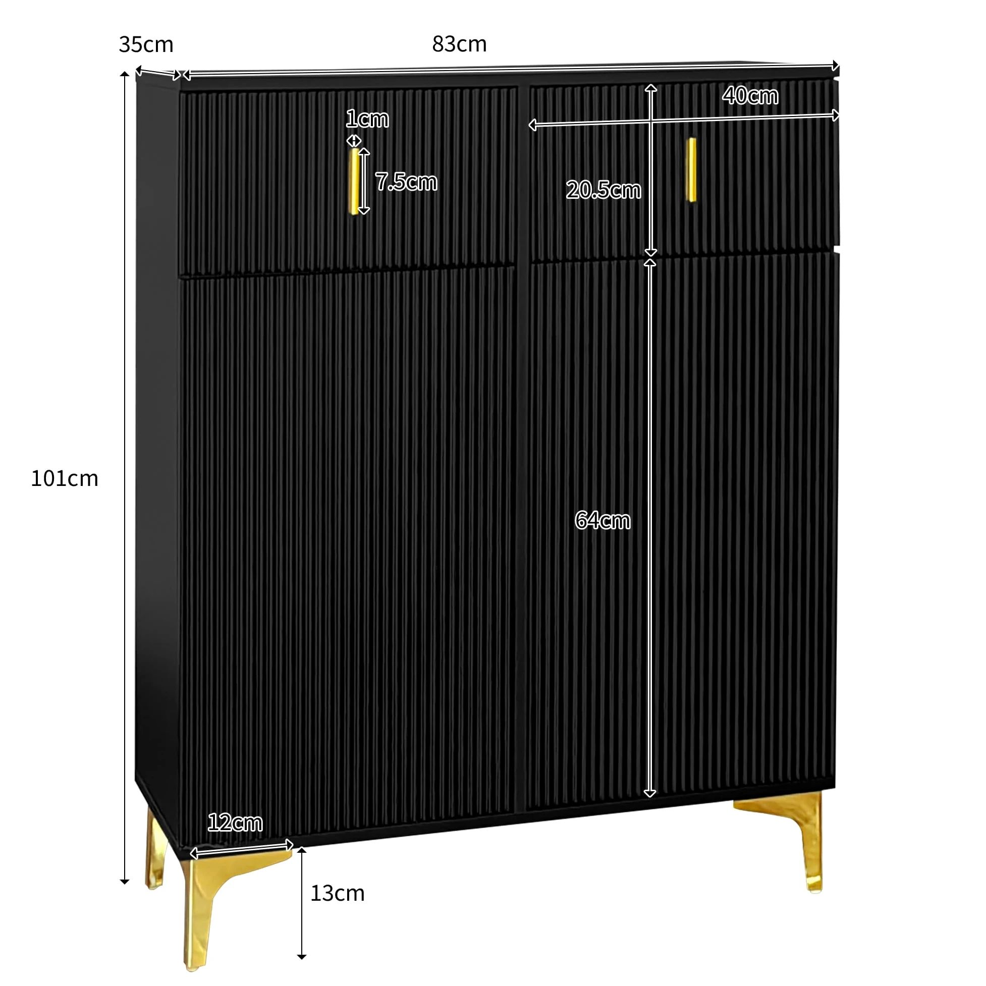sogesfurniture Set di Guardaroba, Guardaroba per Corridoio con 8 Ganci per Abiti, Scarpiera con Cuscino, Grande Armadio con 2 Cassetti e Ante, per Corridoio e Ingresso (Nero)