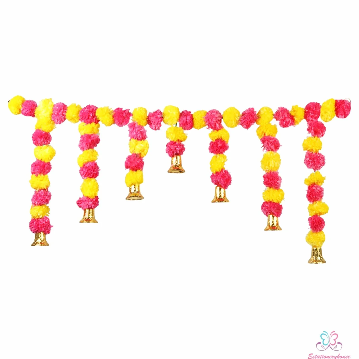 Estationeryhouse - Ghirlande Artificiali, 1,2 m, Colore: Giallo e Rosa