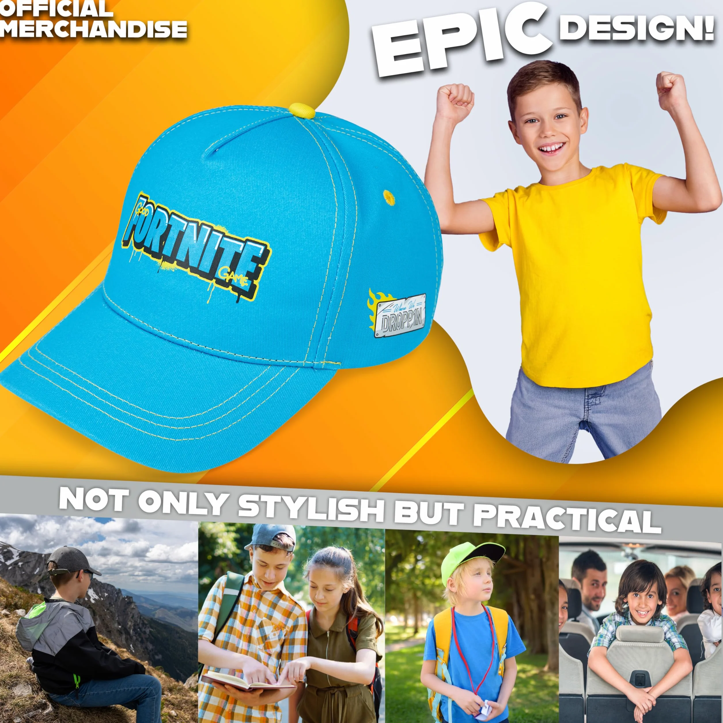 Fortnite Cappello con Visiera Ragazzo Cinturino Regolabile Berretto Cotone Bambino